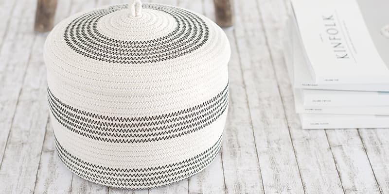 Rope basket shop with lid