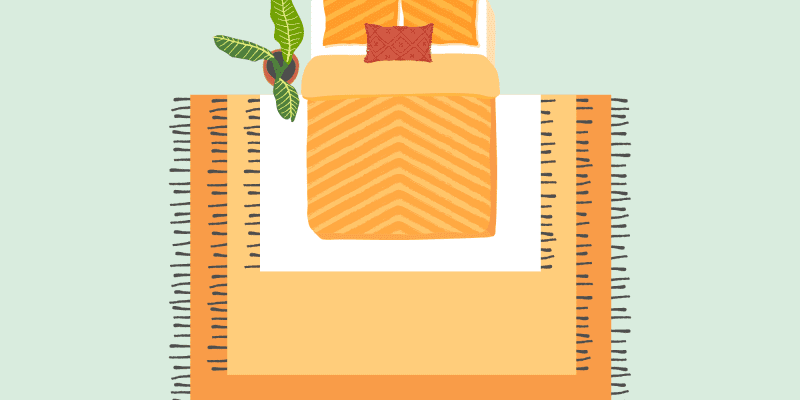 Queen bed rug discount