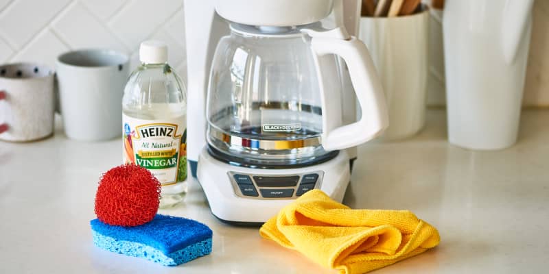 Cleaning the coffee pot with best sale vinegar