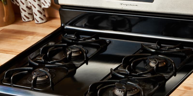 How to clean a sales black stove top