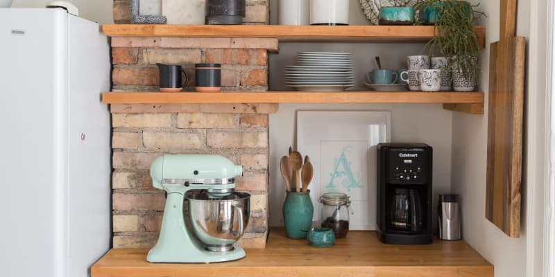 Small appliance shop storage cabinet