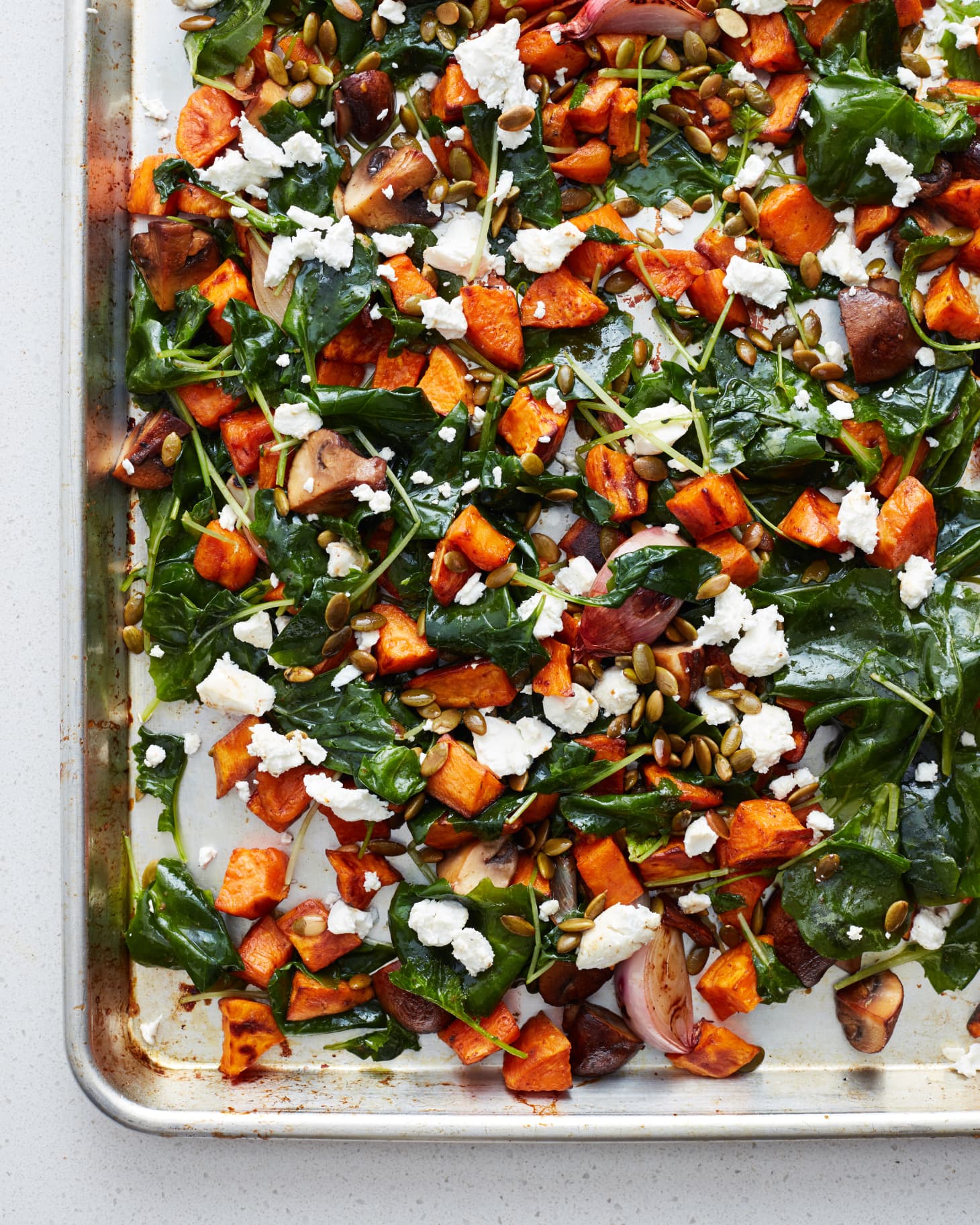 This hearty salad is a vegetarian meal that won’t weigh you down and comes together in next to no time. Pair it with a few thick slices of crusty bread to round things out, or don’t, if that’s not your thing — either way it’s sure to be a salad that will go on your winter weekly dinner rotation.