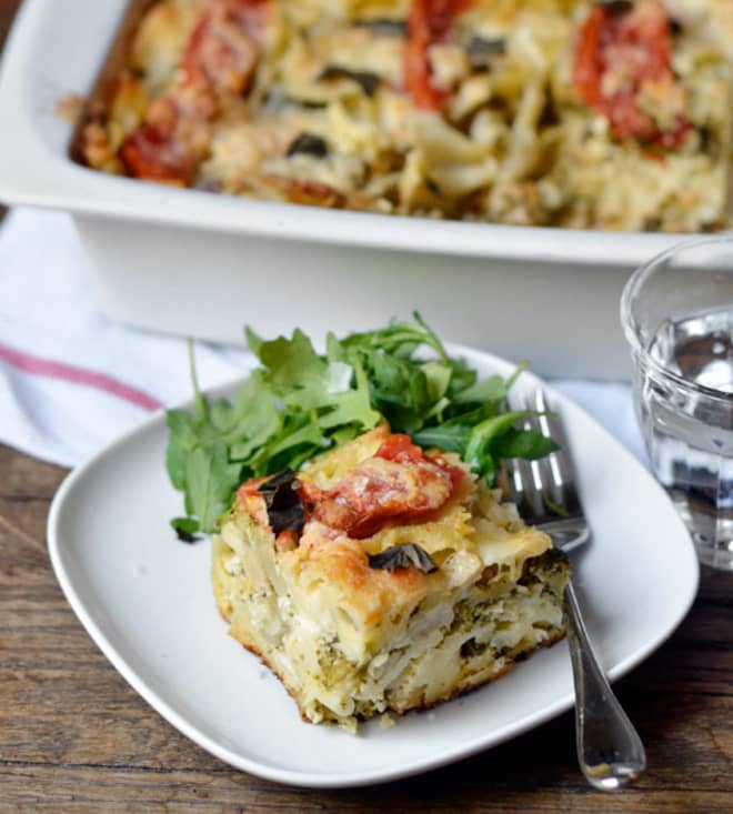 15 Make Ahead Freezer Meals | Tomato Broccoli Mozzarella Pasta Casserole | Beanstalk Mums