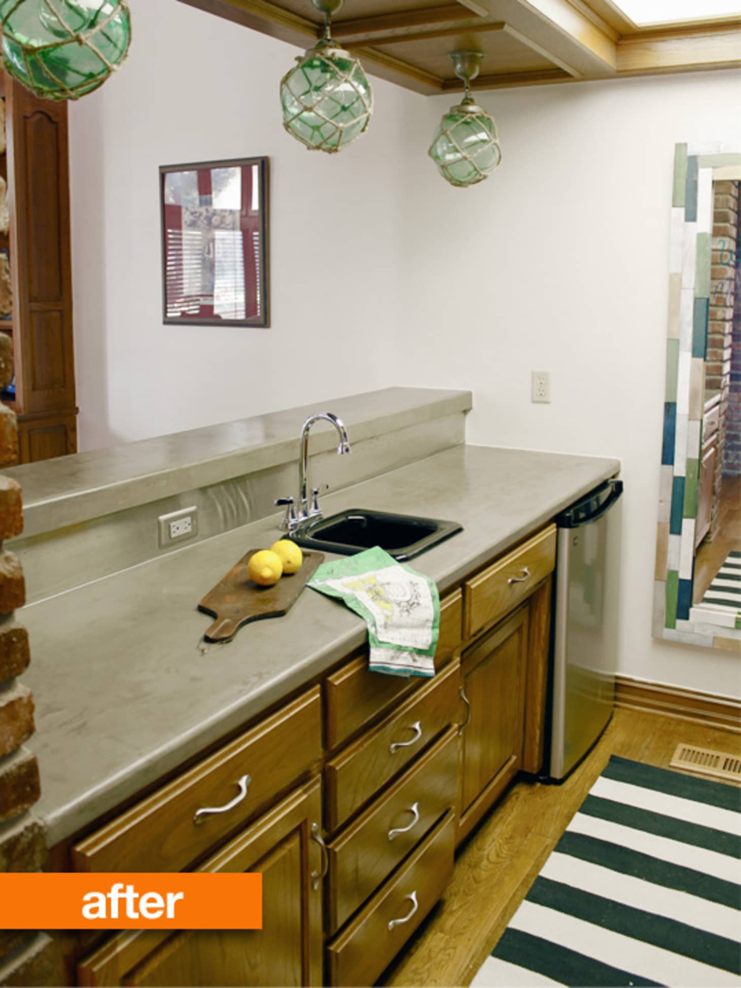 Before After Laminate Countertop Goes Concrete Apartment Therapy