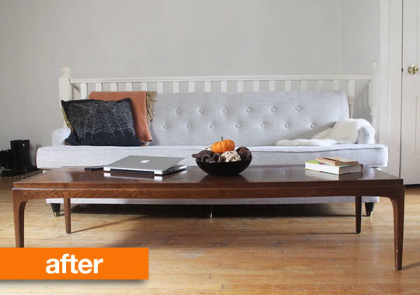 Before After A Frumpy To Fabulous Reupholstered Couch