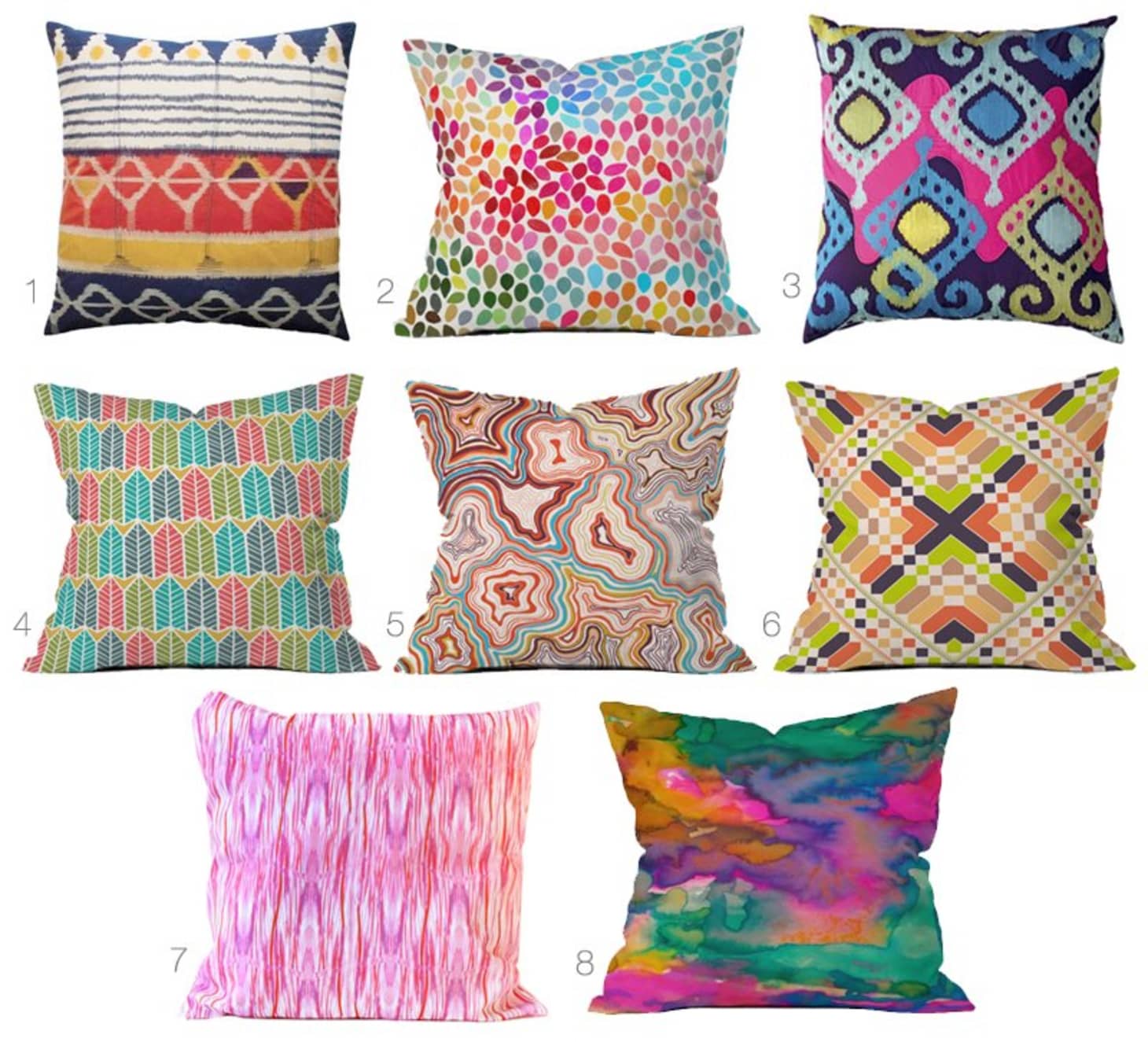 Big Bold 20 Oversize Colorful Patterned Pillows Apartment