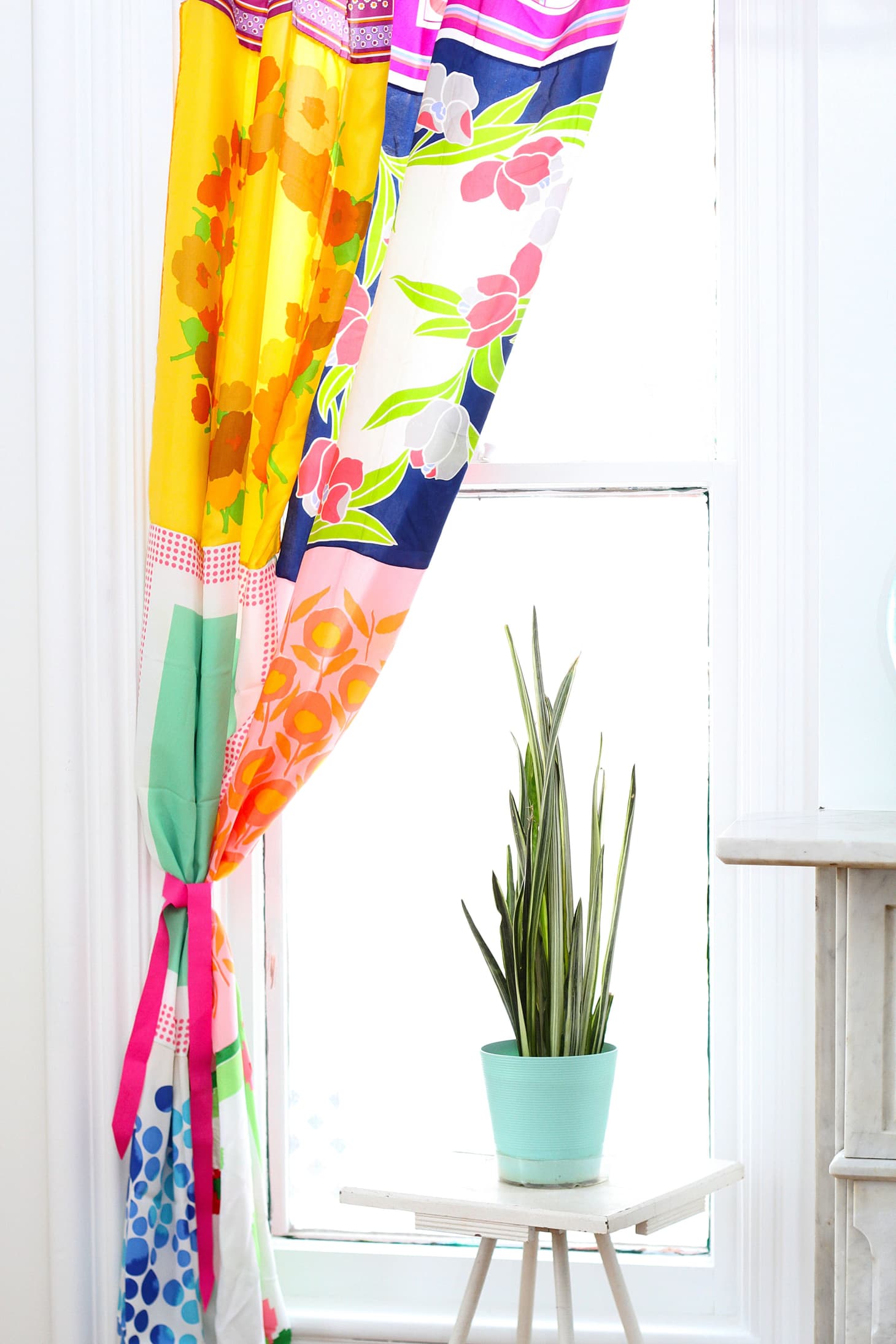 How To Make Curtains From Vintage Scarves Apartment Therapy
