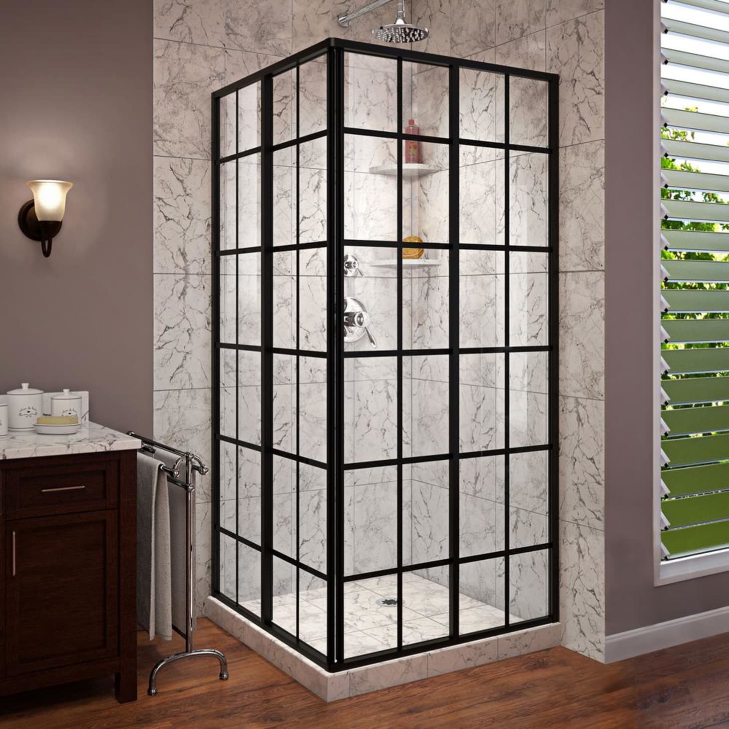 Bathroom Shower Doors Black Steel Frame Enclosures