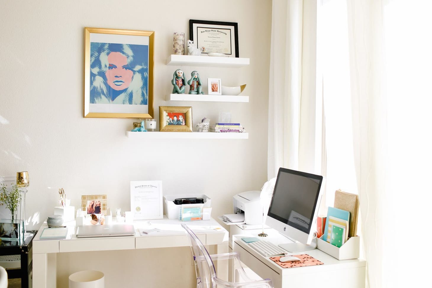 5 Ways to Organize a Desk Without Drawers | Apartment Therapy