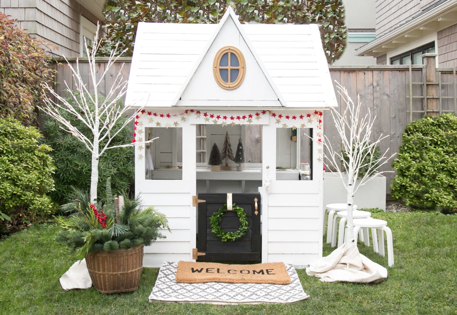 Costco Playhouse Customized For Christmas Makeover Apartment Therapy