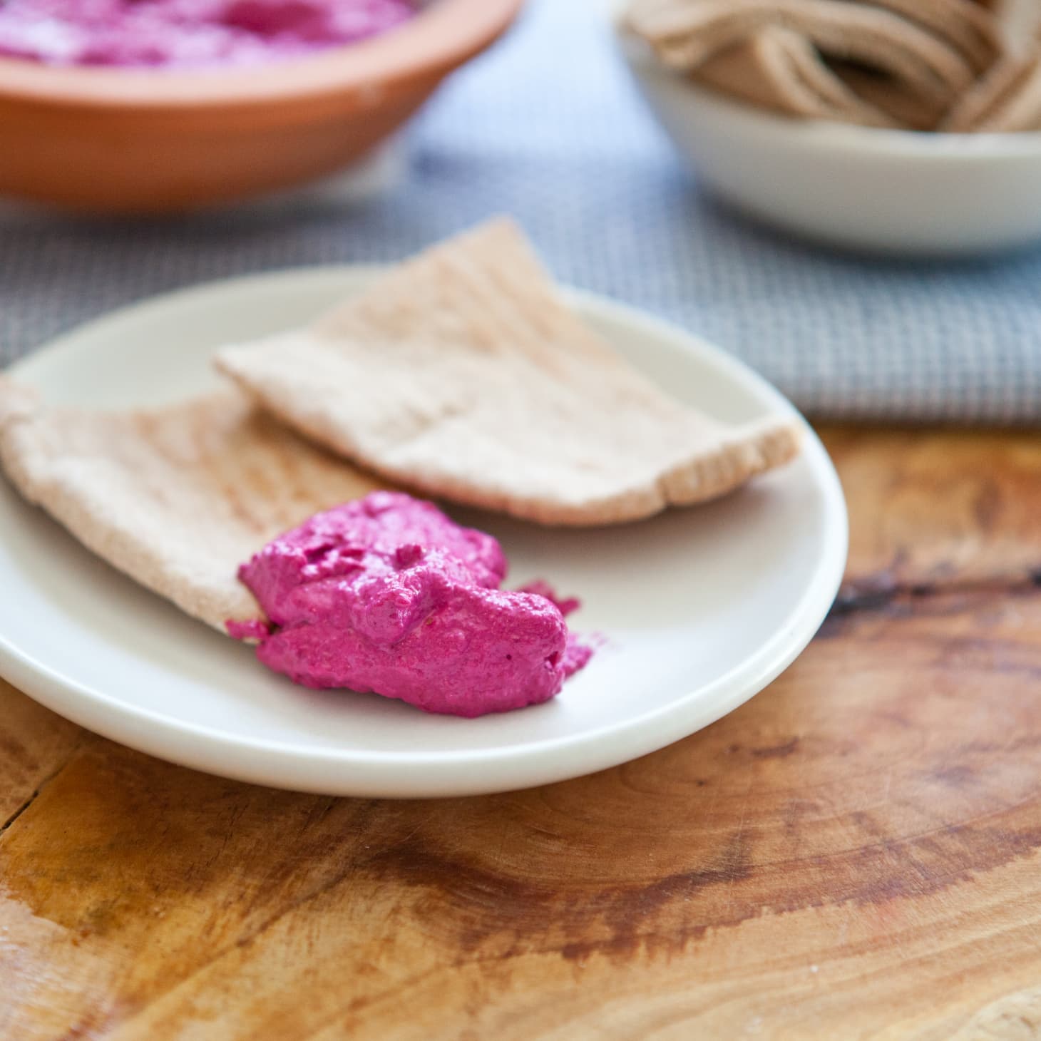 Easy Colorful Appetizer Recipe Creamy Beet Tahini Dip Kitchn