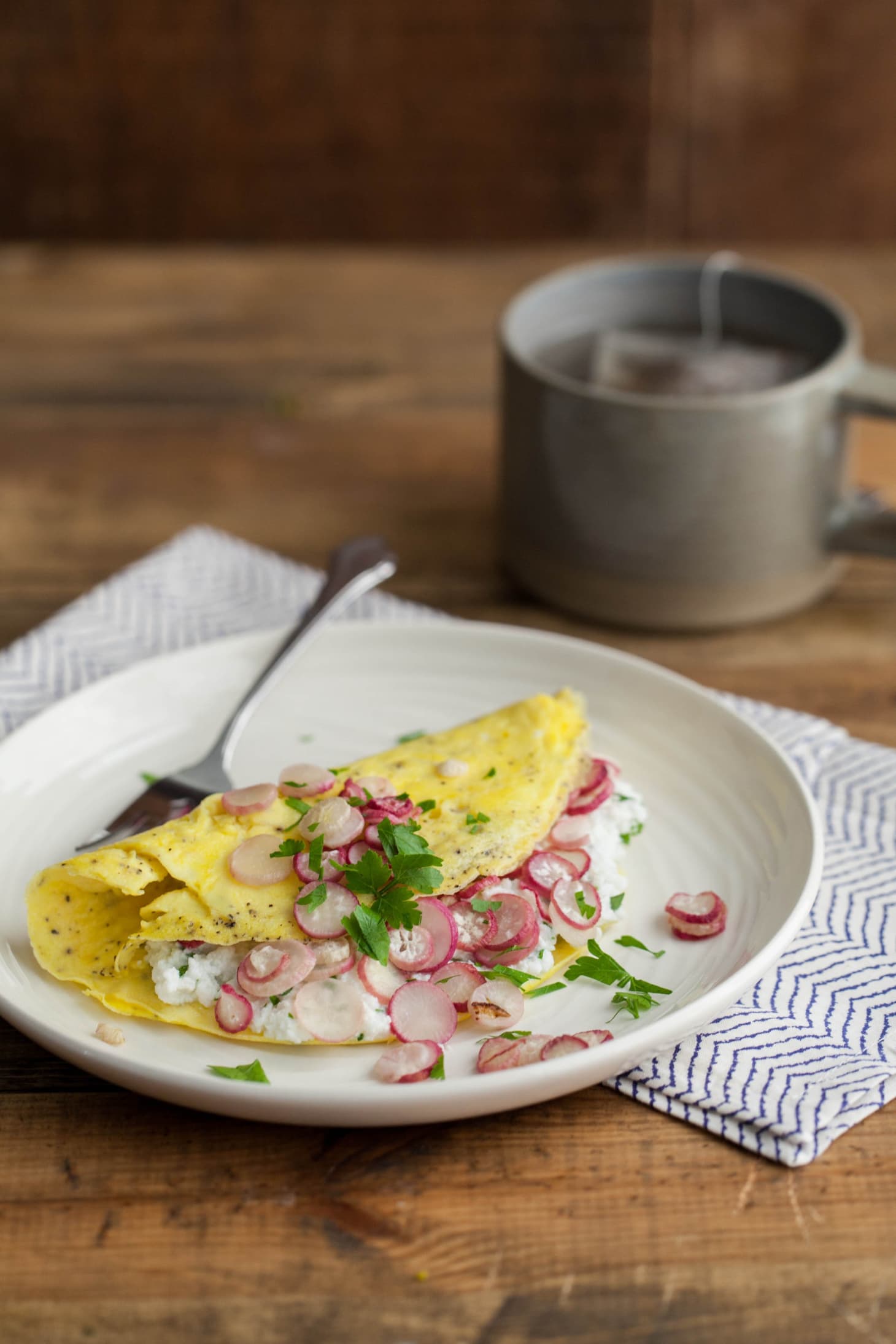 Recipe Roasted Radish and Herbed Ricotta Omelet Kitchn