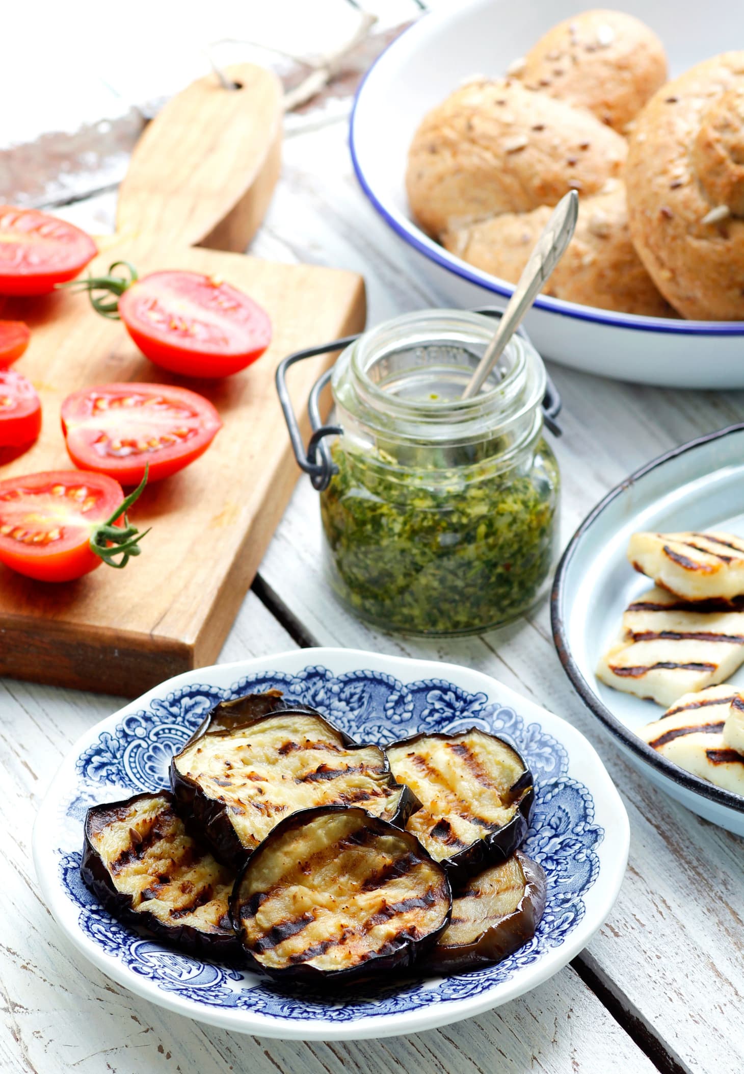 Recipe Grilled Eggplant Burgers with Halloumi Cheese Kitchn