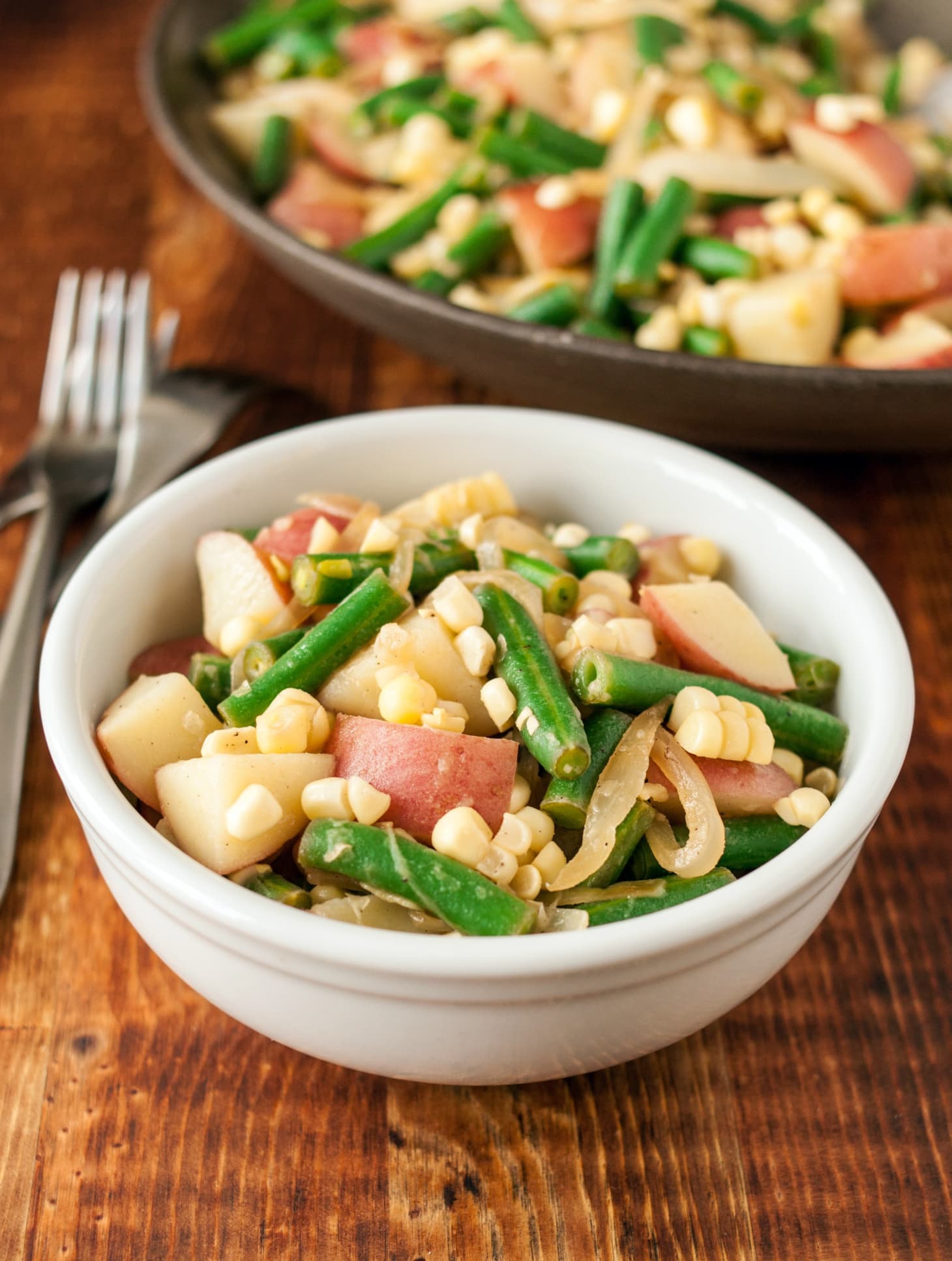 Recipe Potatoes, Green Beans, and Corn with LemonBrown Butter