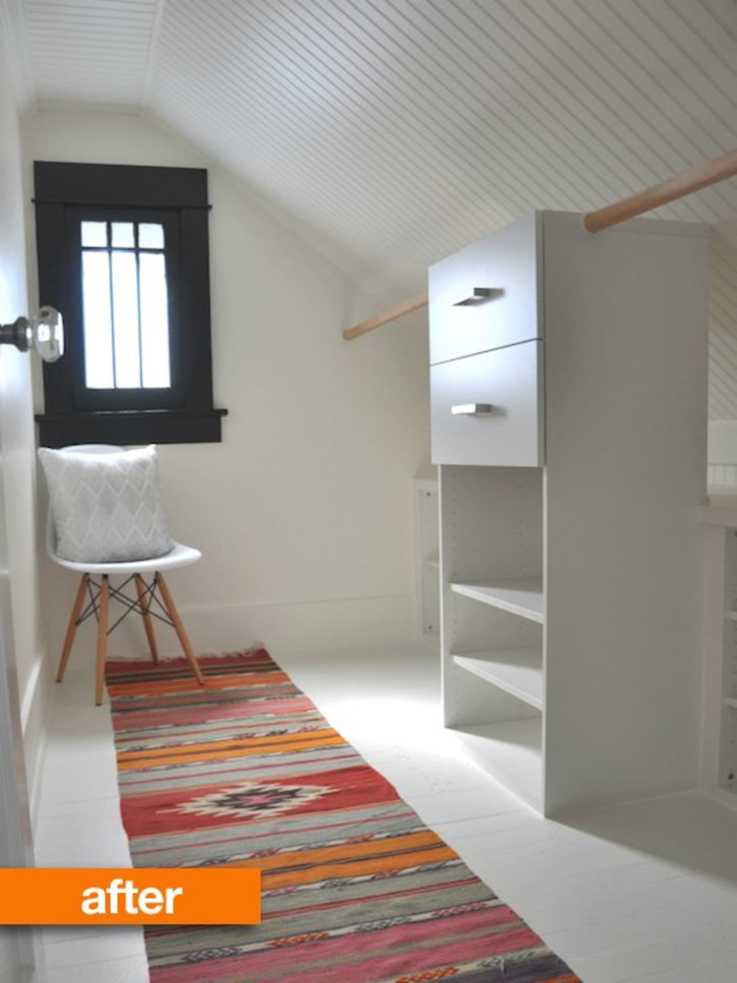 Before & After IKEA to the Rescue for a SlopedCeiling Closet