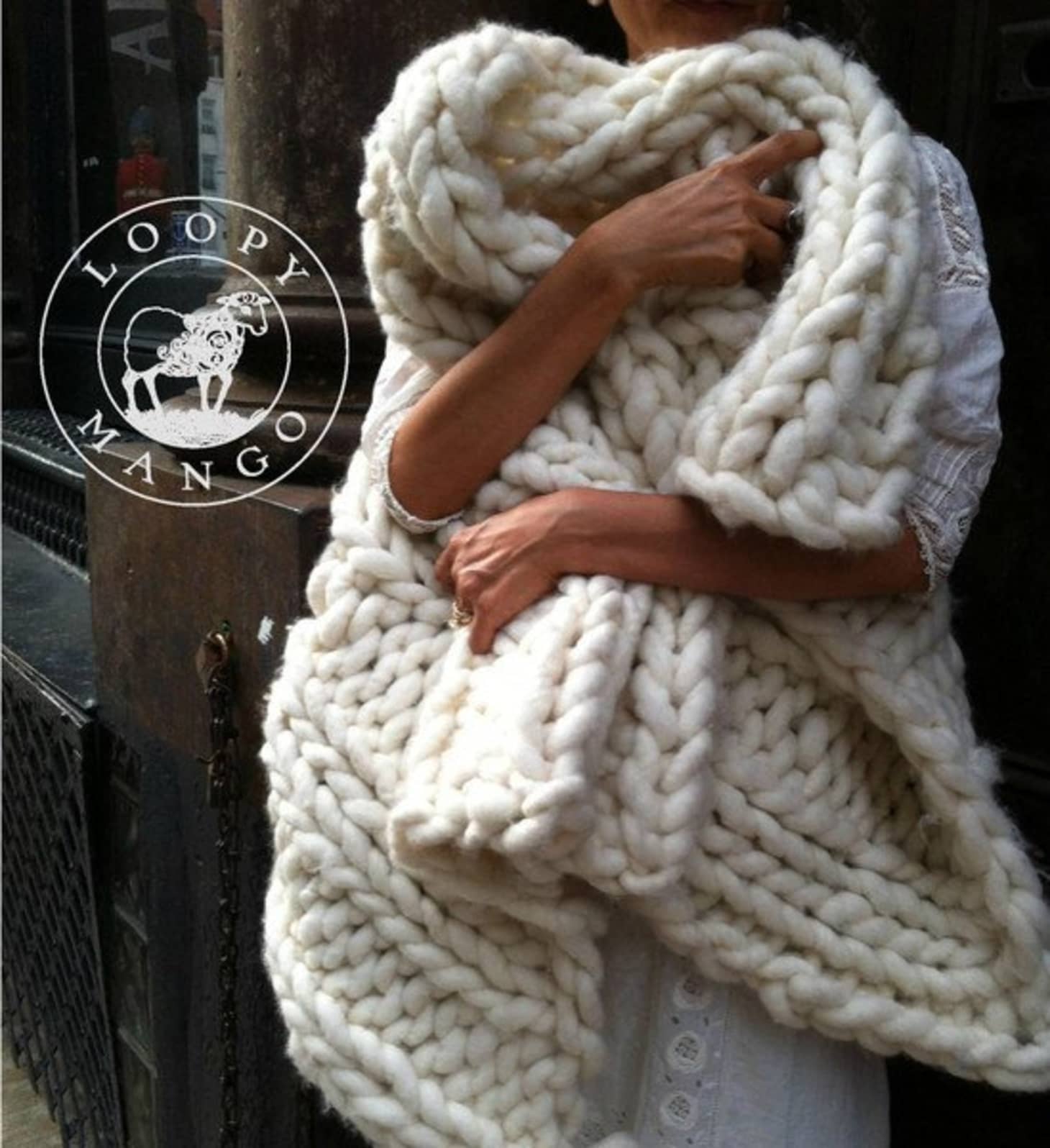 Chunky Knit throw Wool knit blanket Knitted blanket Chunky