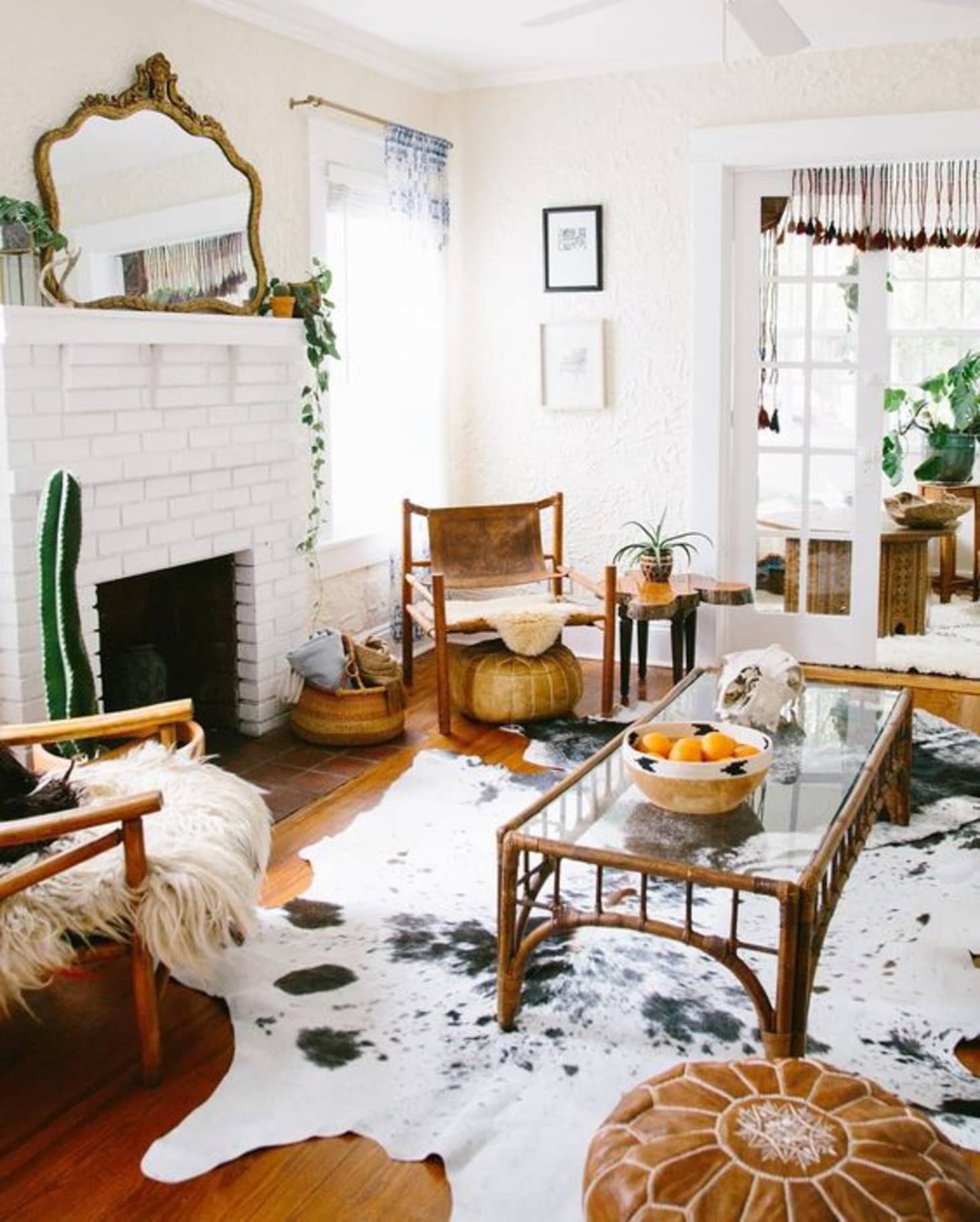 Rooms Featuring Cowhide Rugs (& Where to Get One For