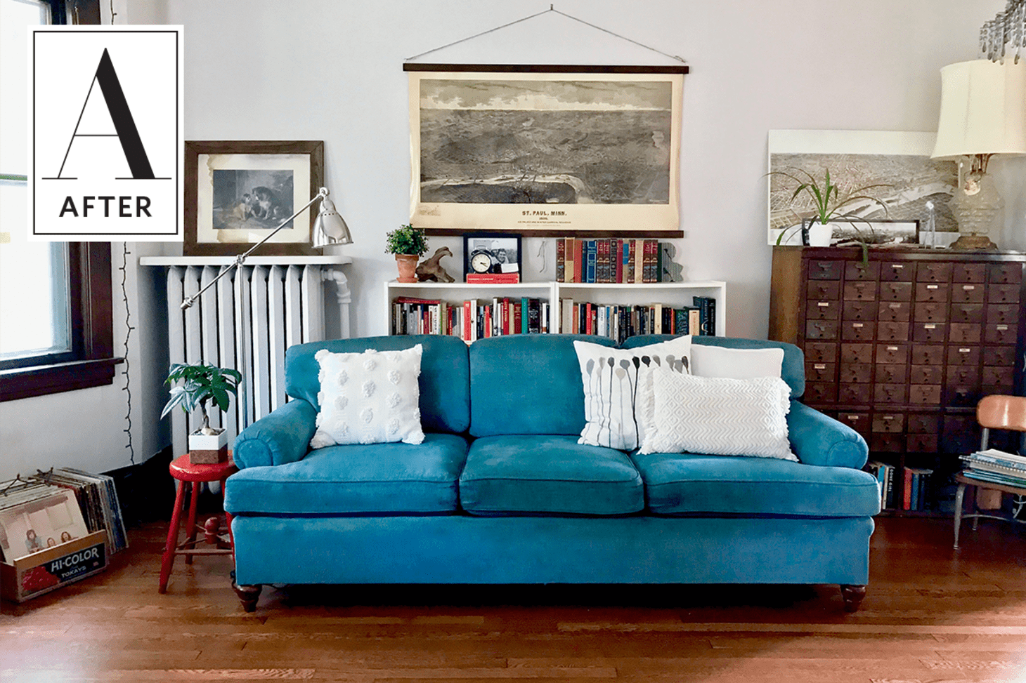 Before & After Using Fabric Dye to Makeover a Chenille Sofa Apartment Therapy