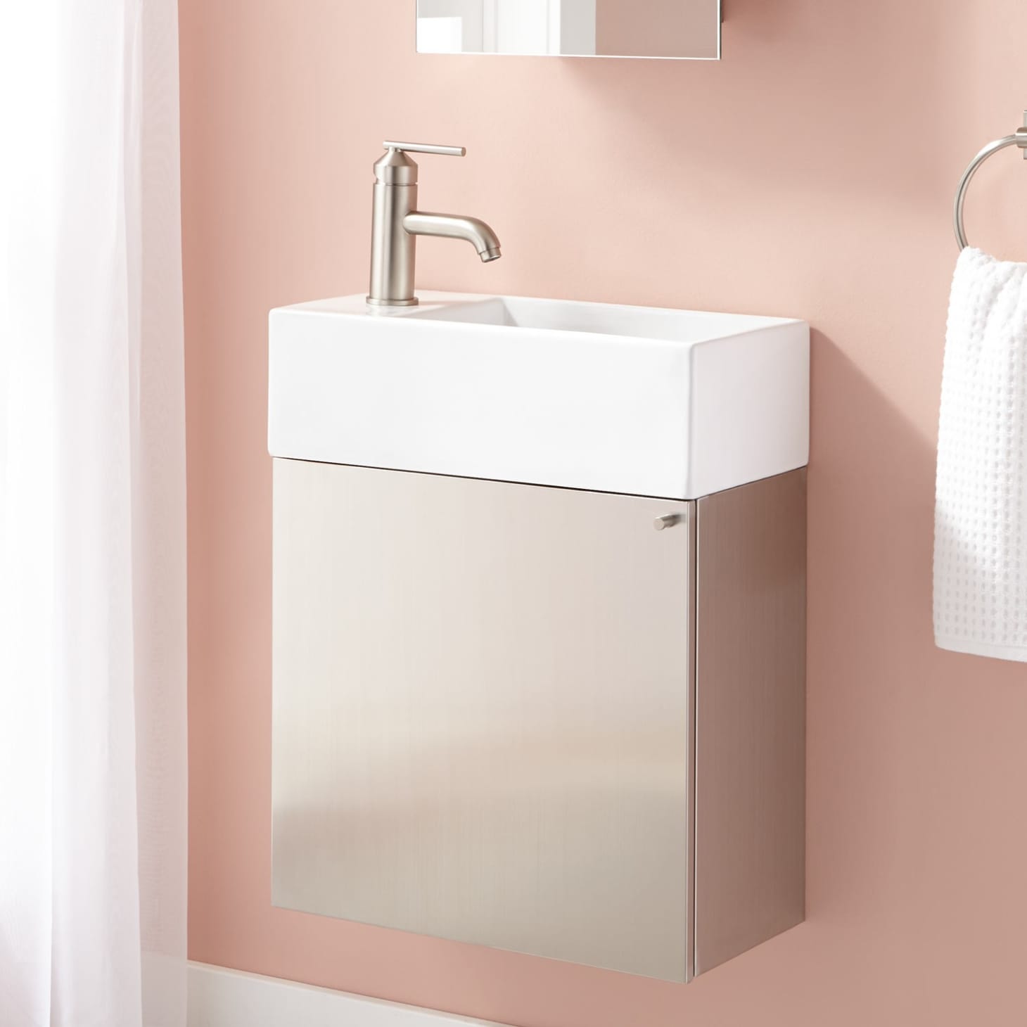 Modern Smallest Bathroom Sink Cabinet with Simple Decor