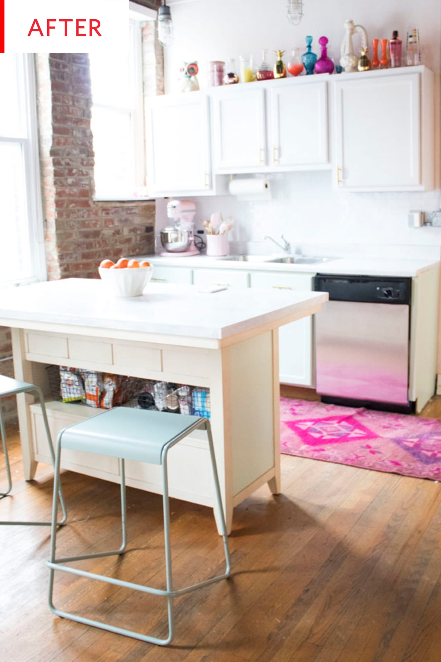 Peel and Stick Tile Backsplash Makeover Before After Apartment Therapy