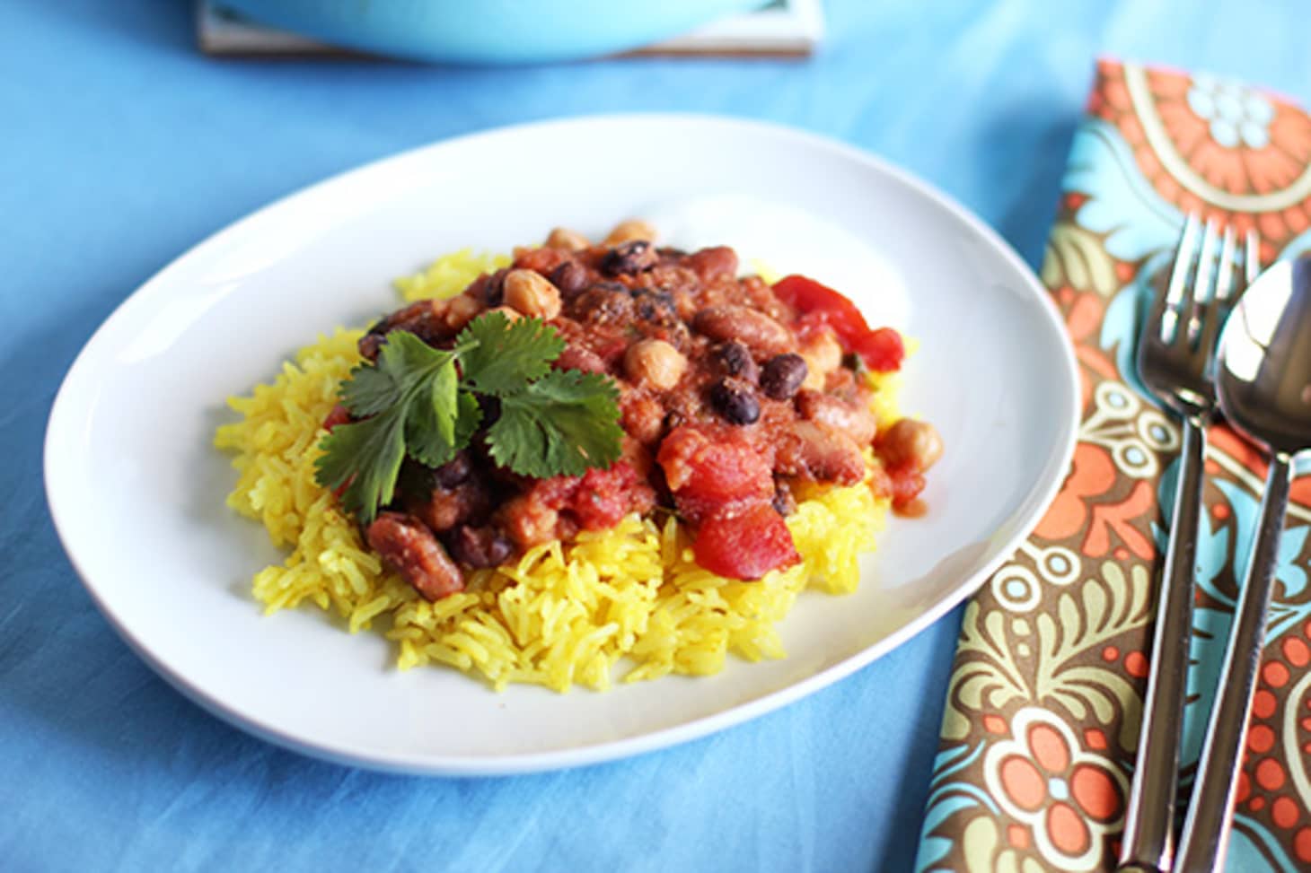 Recipe Mixed Bean Masala with Fragrant Yellow Rice Kitchn