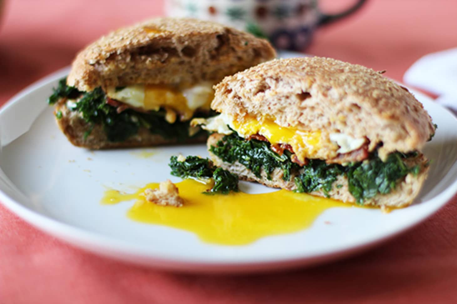 Recipe: Kale, Bacon & Egg Whole-Wheat Breakfast Sandwich | Kitchn