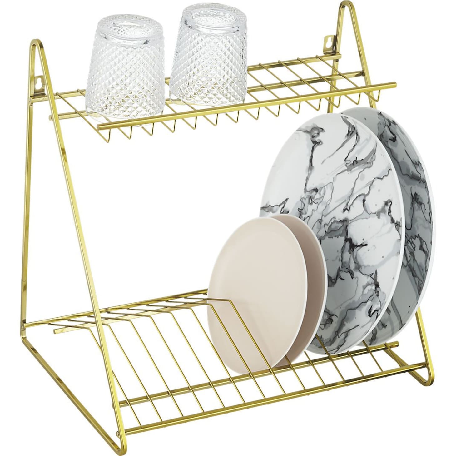 A Glam Gold Dish Drying Rack For The Wall Or Beside The Sink Kitchn 6395