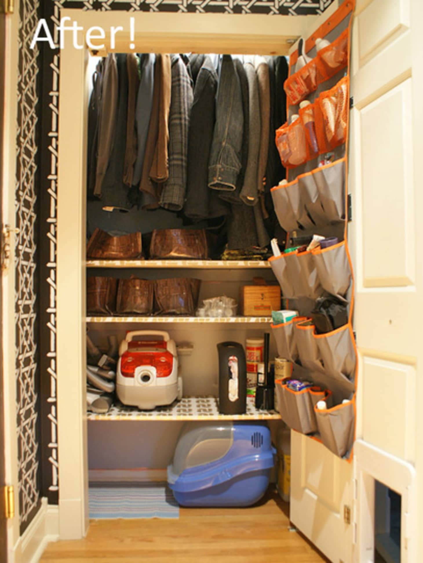Before After A Pretty Organized Hallway Closet Apartment Therapy Image Credit Apartment Therapy