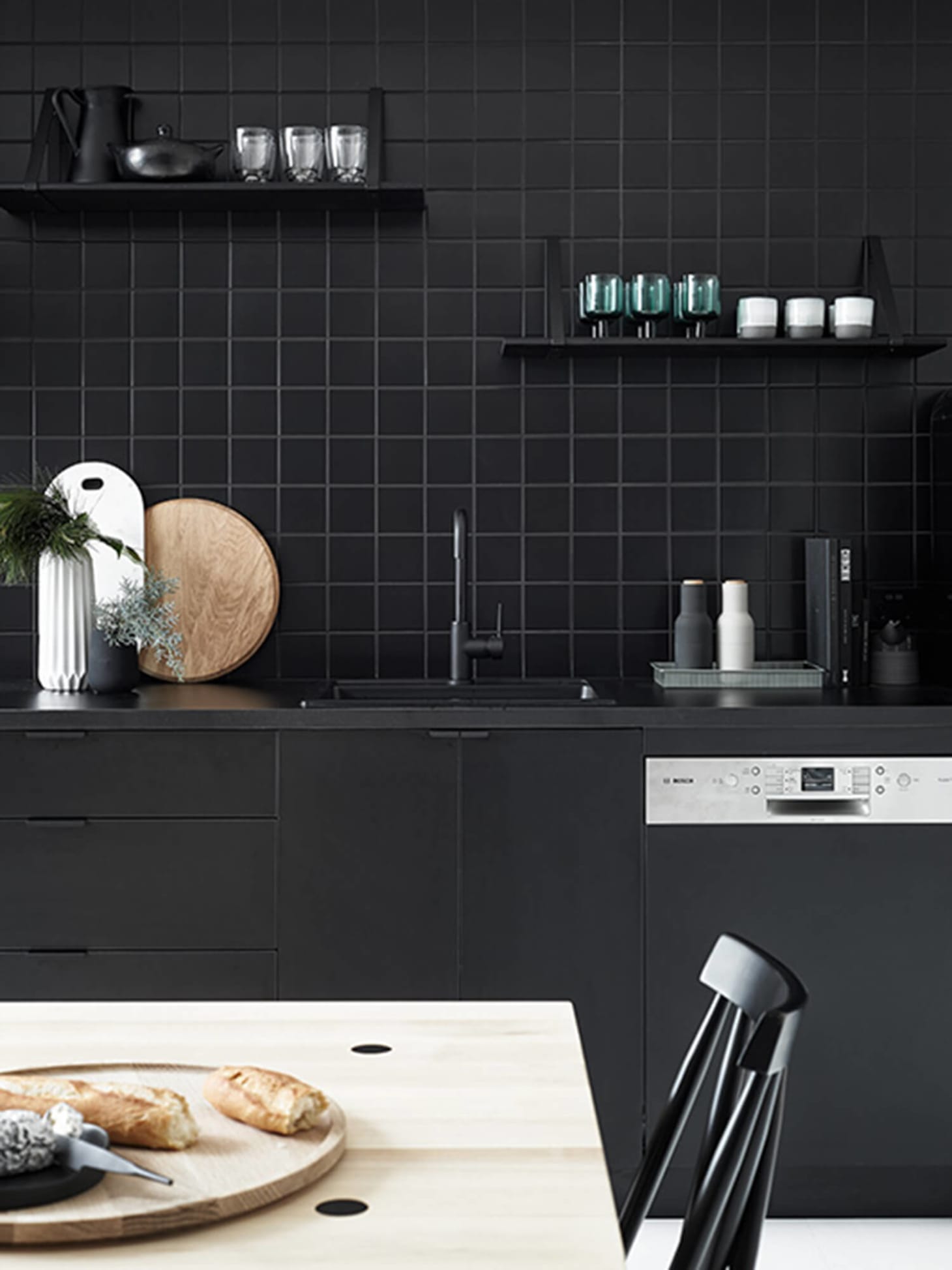 Kitchen Trend We Love: Black Tiles with Black Grout | Apartment Therapy