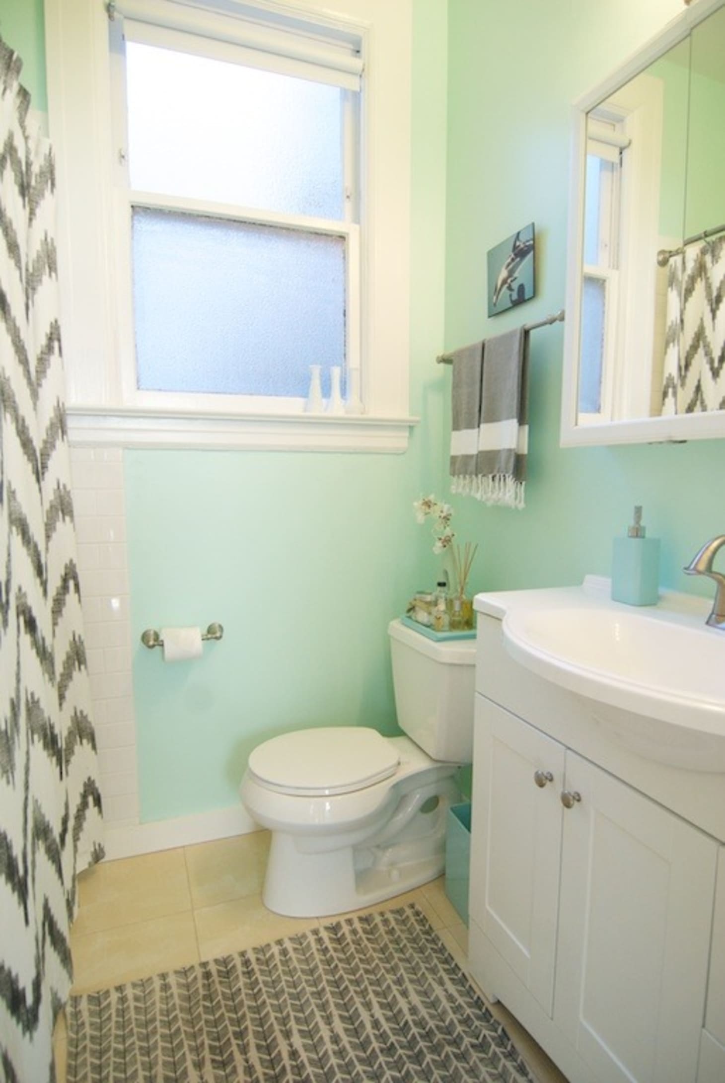 Ванная комната в мятном стиле