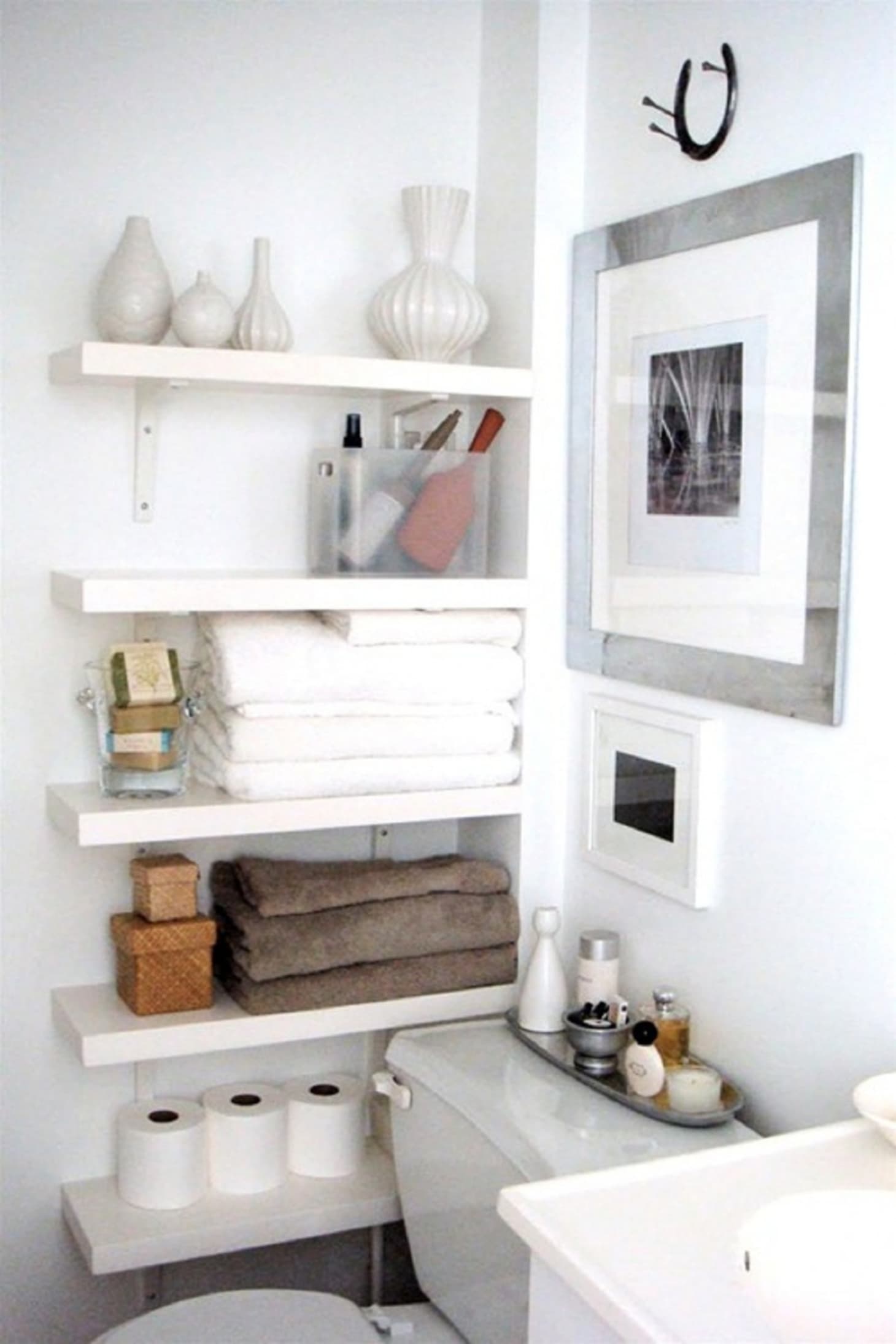 6 Places to Add Shelving for More Storage in a Small Bathroom