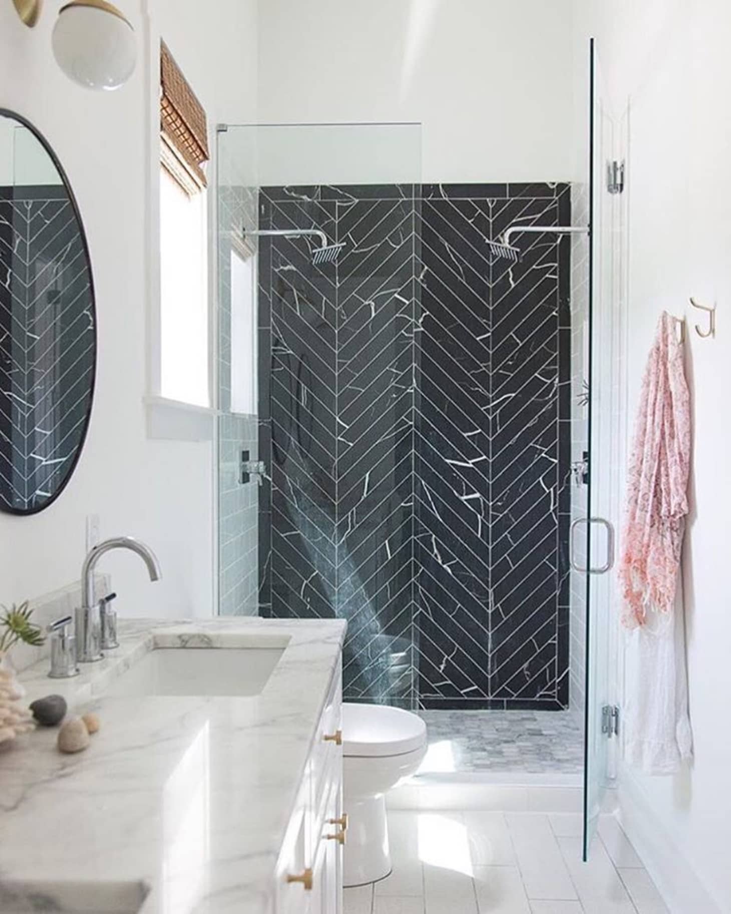 Black Marble in the Bathroom Tile, Baths, Fixtures & Floors