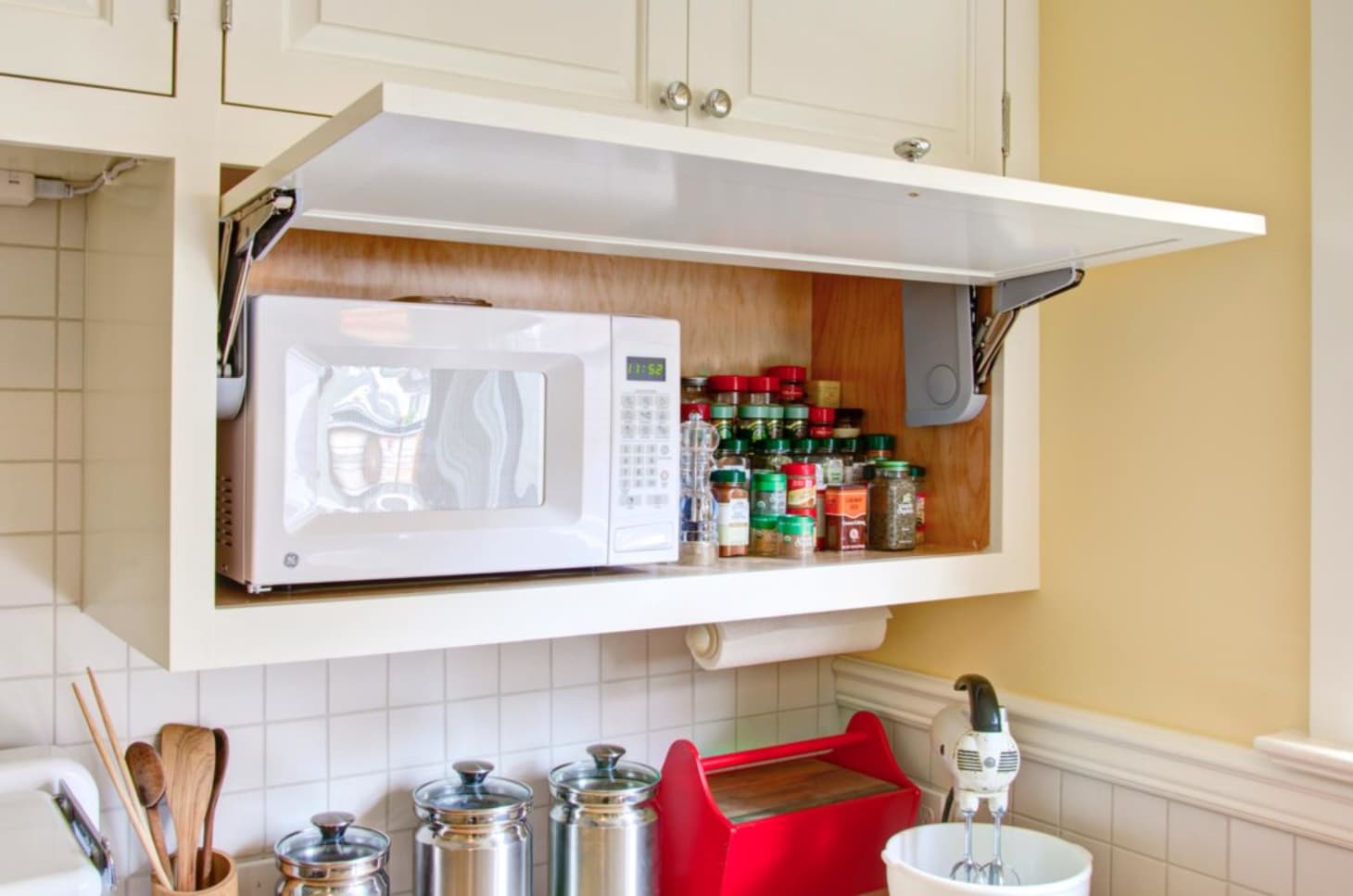 Microwaves in the Kitchen Hidden Storage Solutions Apartment Therapy