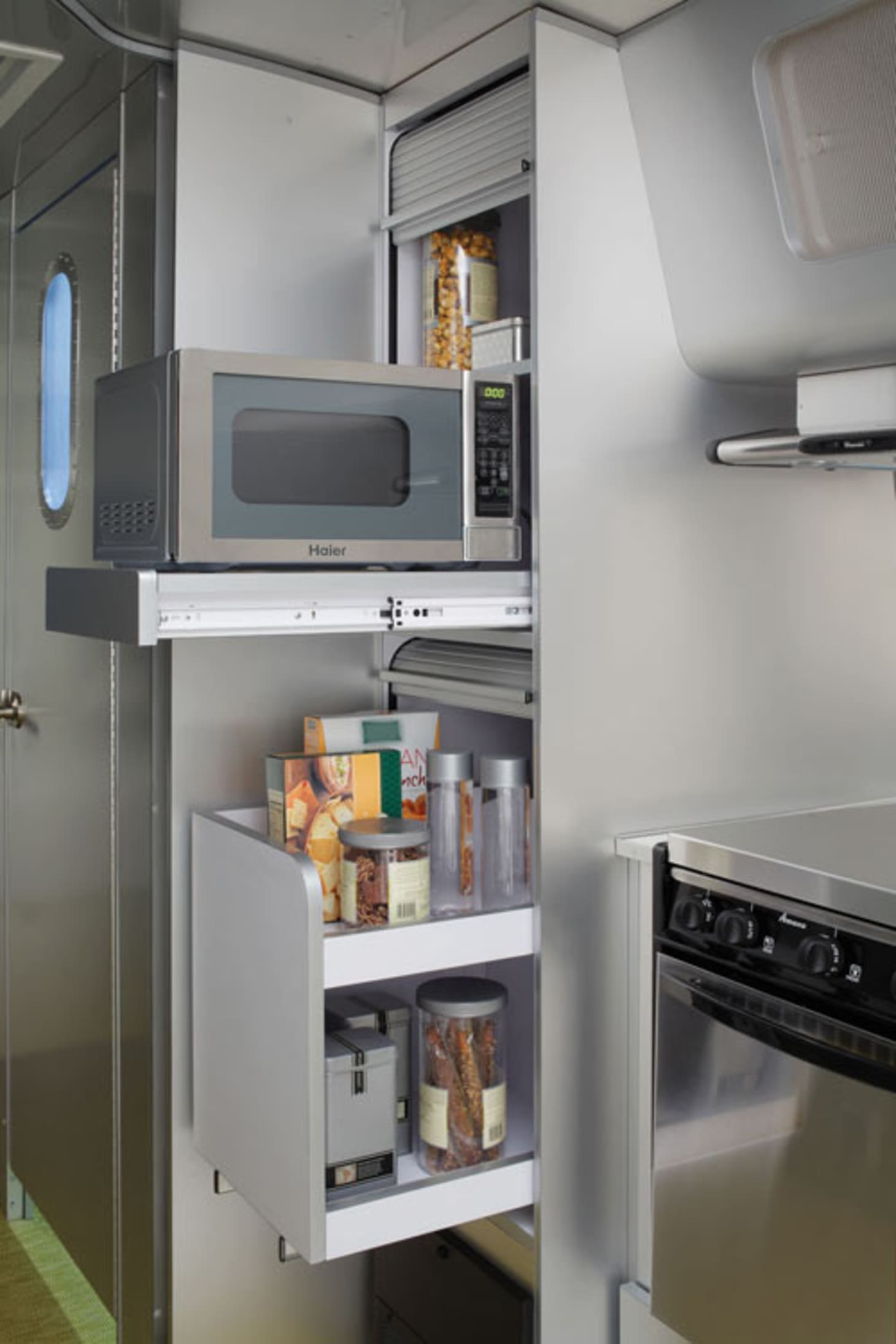 Microwaves in the Kitchen Hidden Storage Solutions Apartment Therapy