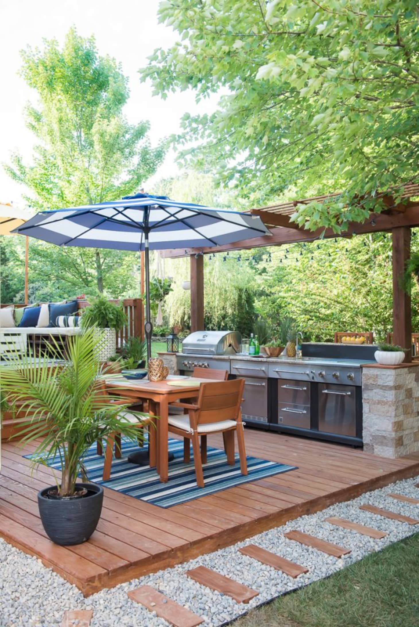 Summer Outdoor Kitchen Style Teak Pergola image credit place of my taste