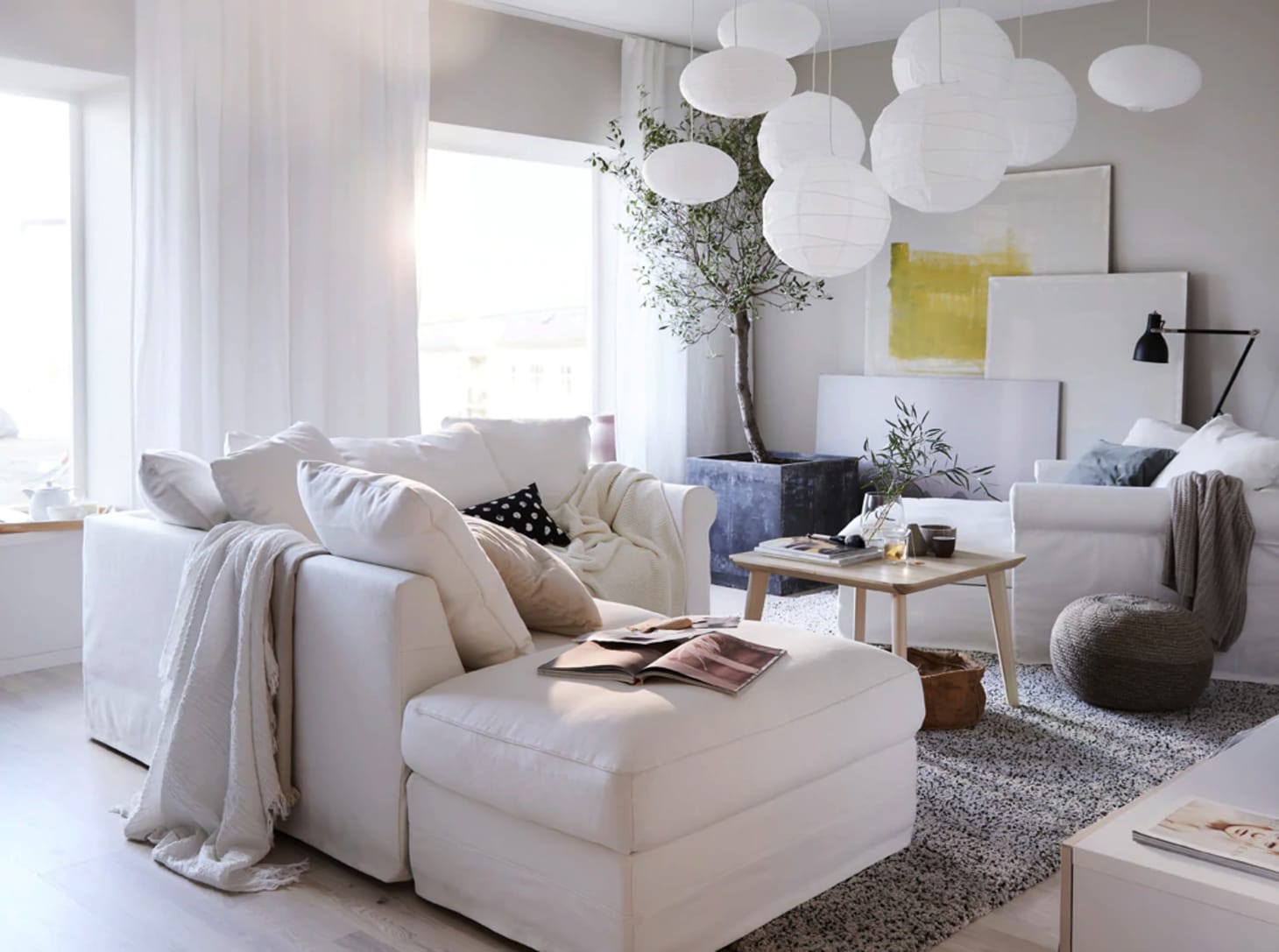 ikea white couch living room