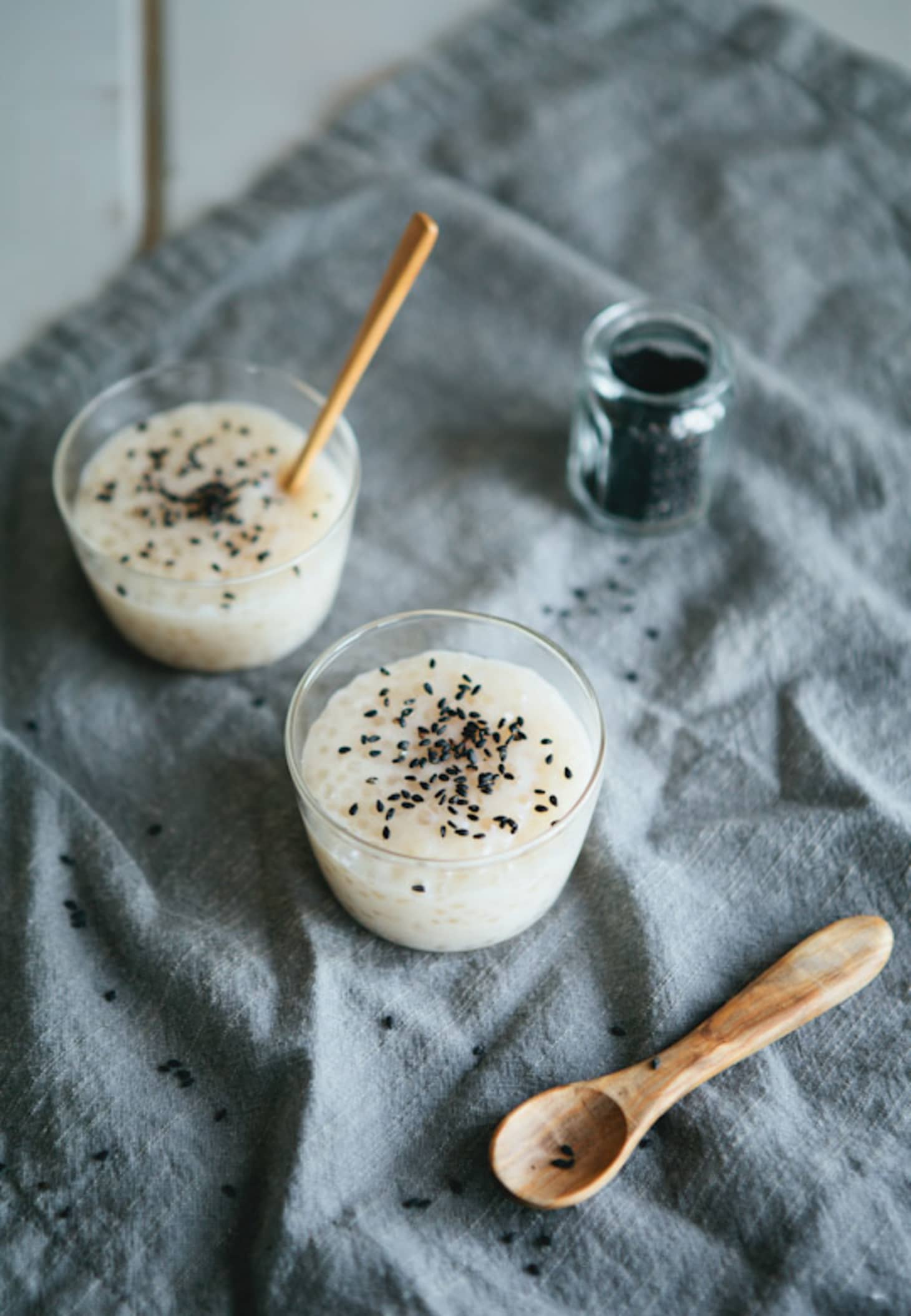 Vegan Dessert Recipe: Coconut Tapioca Pudding with Smoked Sesame Seeds ...