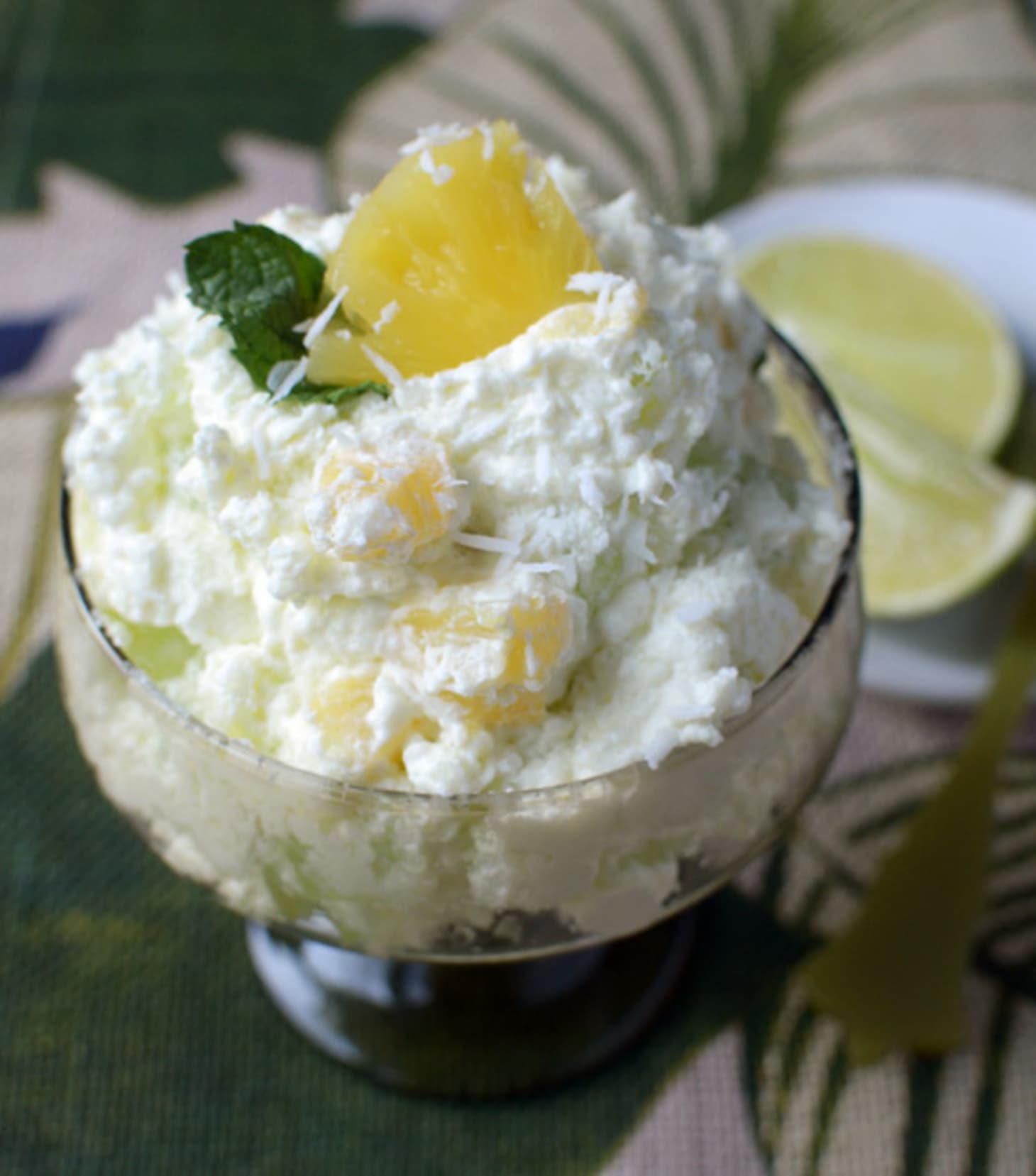 Lime JellO Salad Recipe for GrownUps! Fresh Lime & Pineapple Fluff