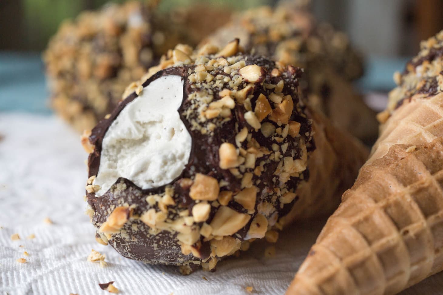 Nostalgic Recipe Homemade “Drumsticks” Ice Cream Sundae Waffle Cones