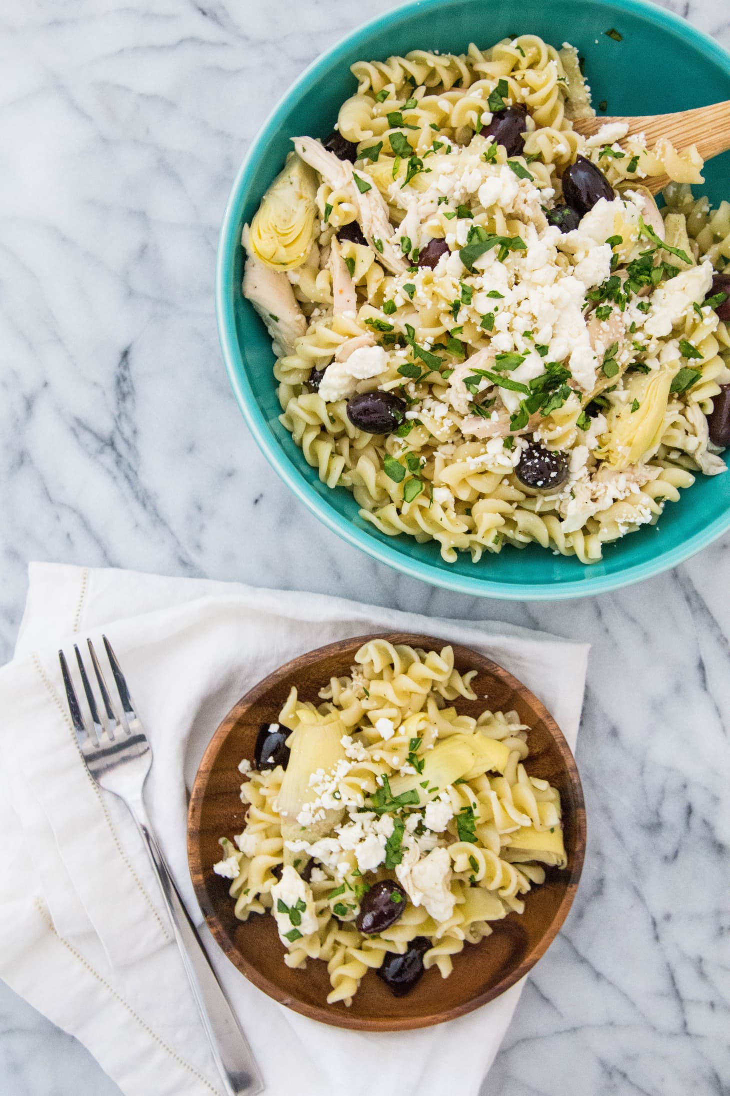 Recipe Greek Chicken Pasta with Olives and Feta Kitchn