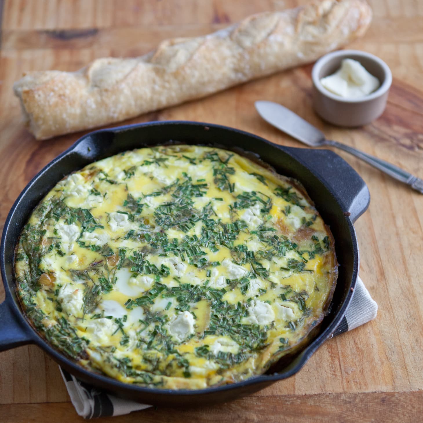 Recipe Fresh Herb, Potato, and Goat Cheese Frittata Kitchn