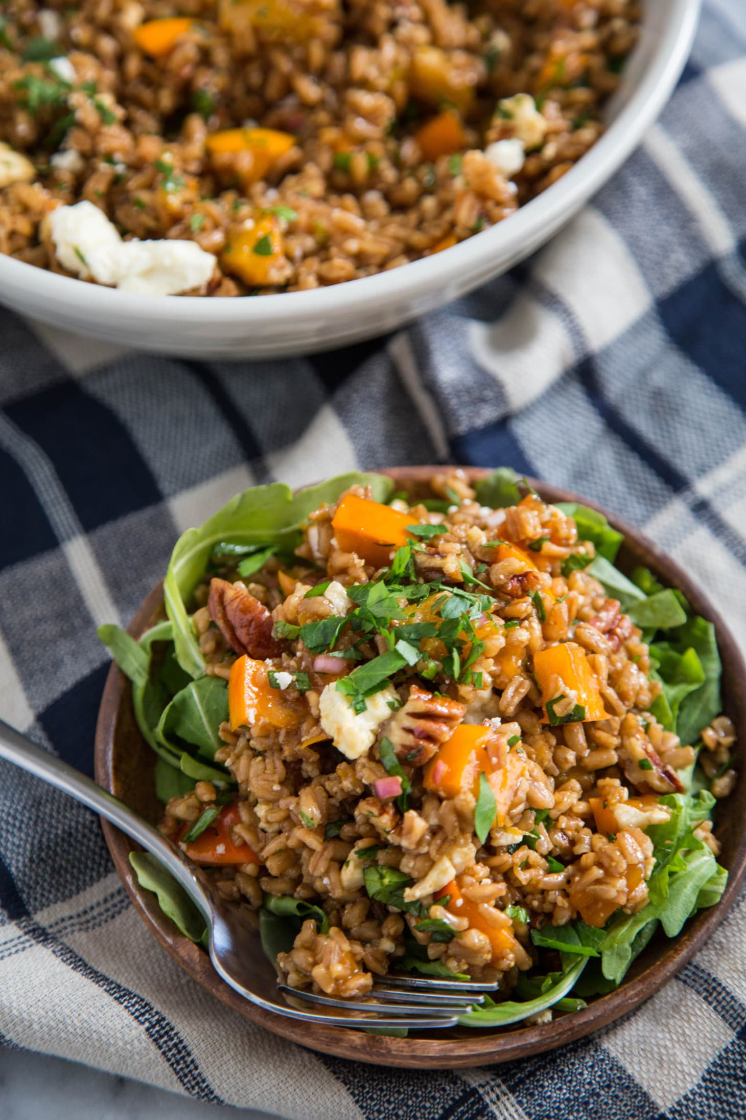 Recipe: Warm Farro Salad with Roasted Squash, Persimmons & Pecans | Kitchn