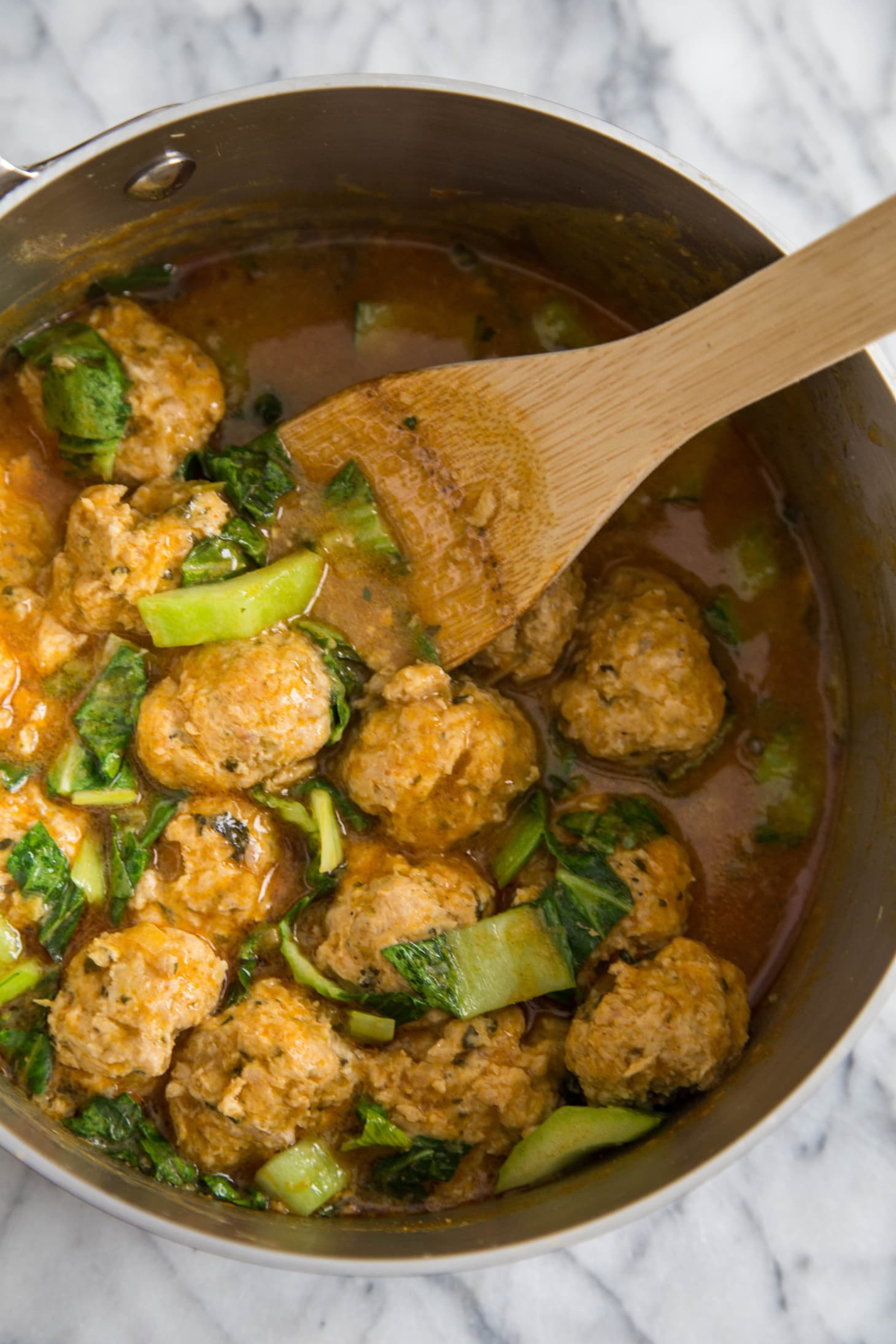 Recipe Thai Chicken Meatballs With Coconut Curry Sauce Kitchn