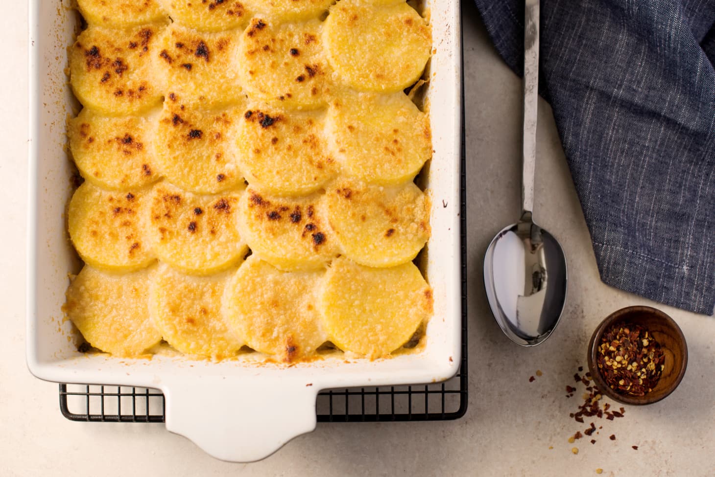 Recipe Baked Polenta with Greens and Gruyère Kitchn