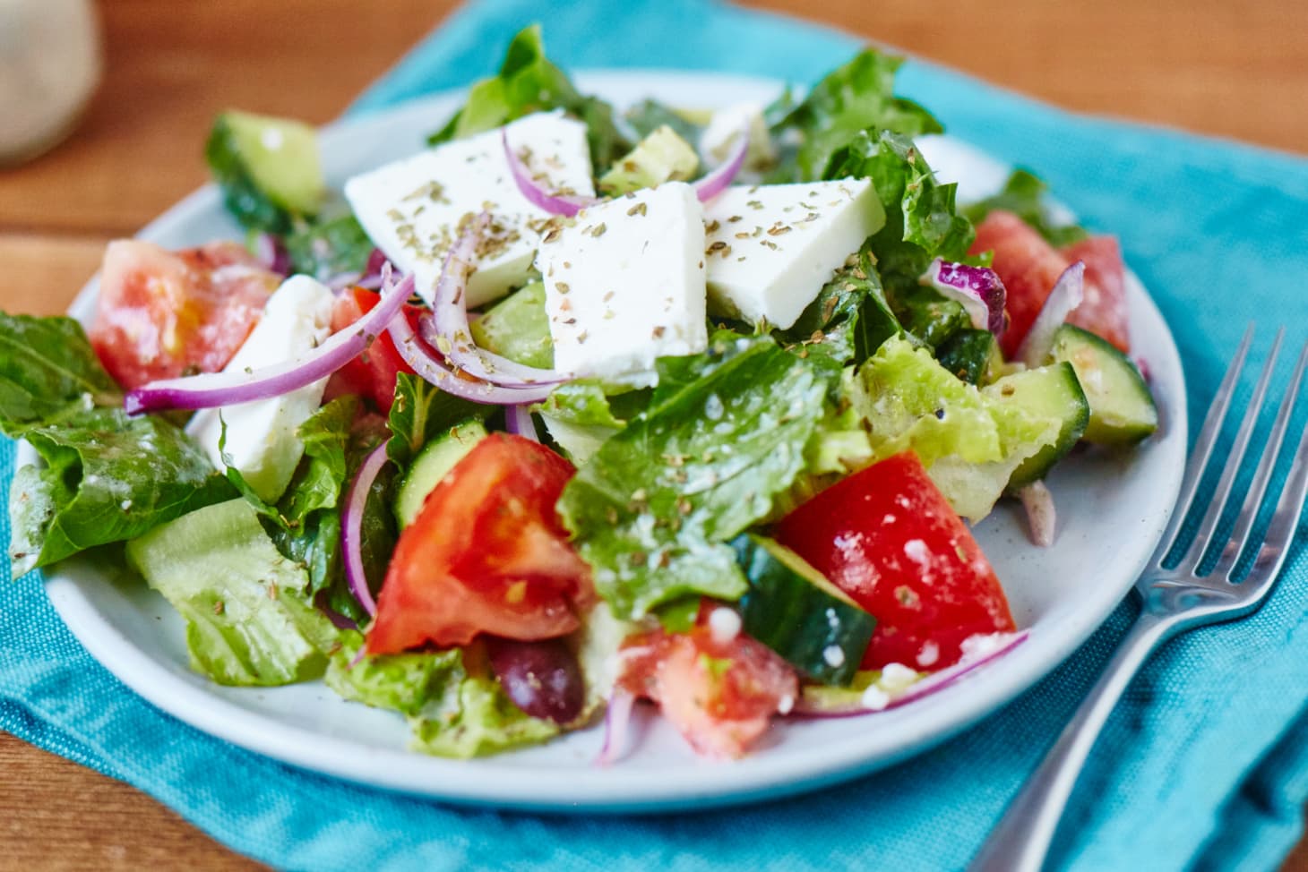 Single serve greek salad dressing