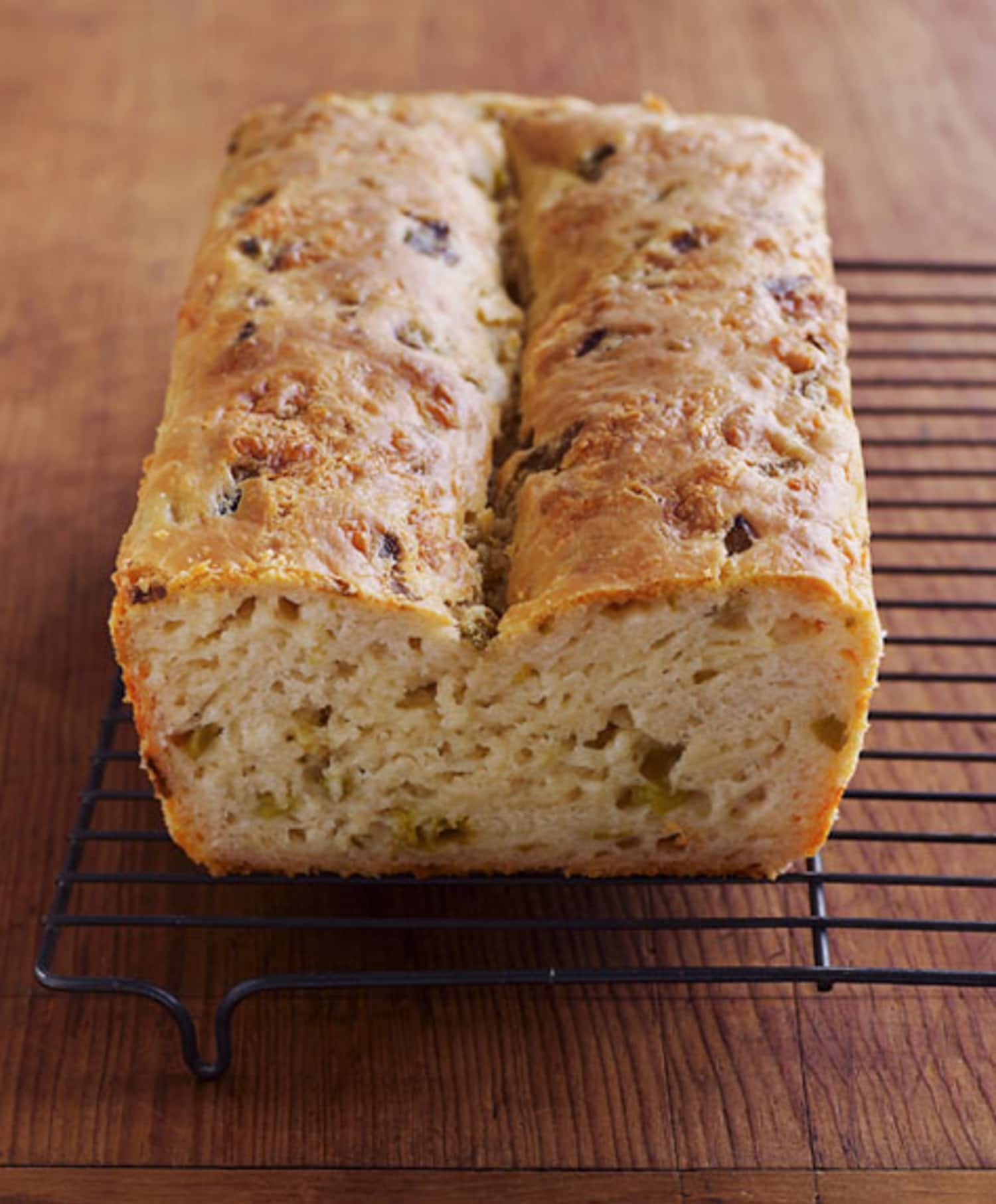 NoKnead Recipe Cheddar and Chiles Bread Kitchn