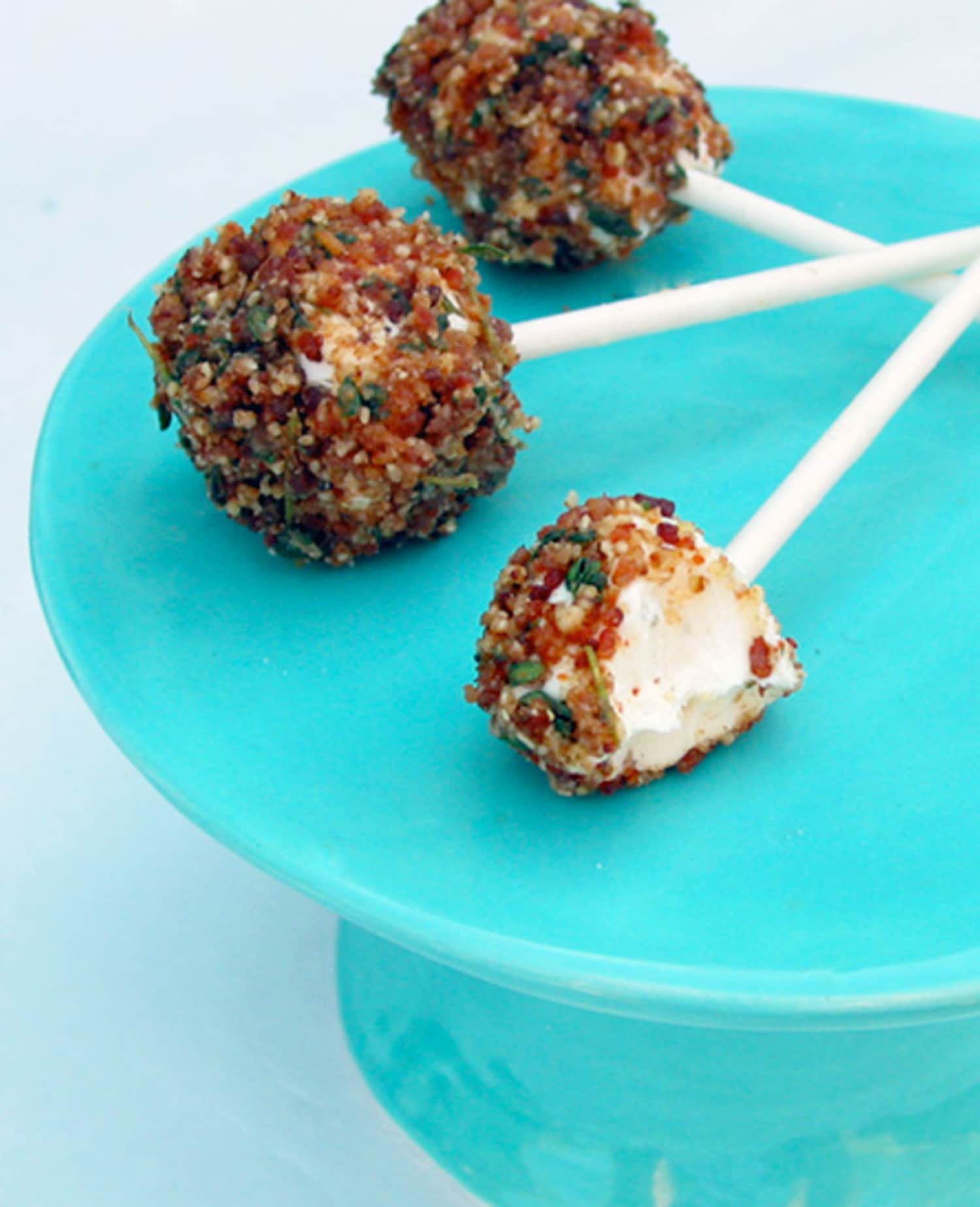 Bacon Pops! Goat Cheese Pops with Herbs, Pecans, & Bacon Kitchn