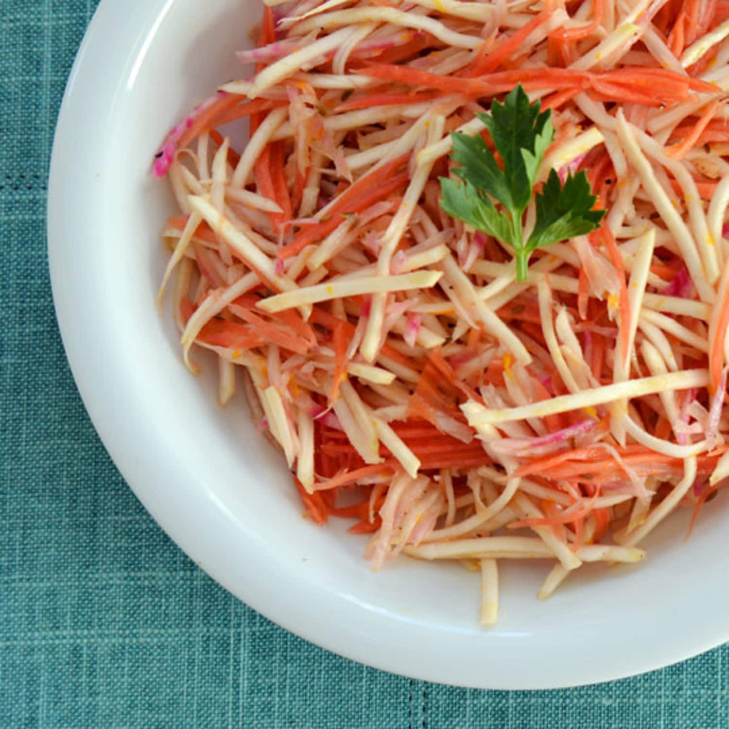 Recipe Root Vegetable Slaw With OrangeCumin Dressing Kitchn