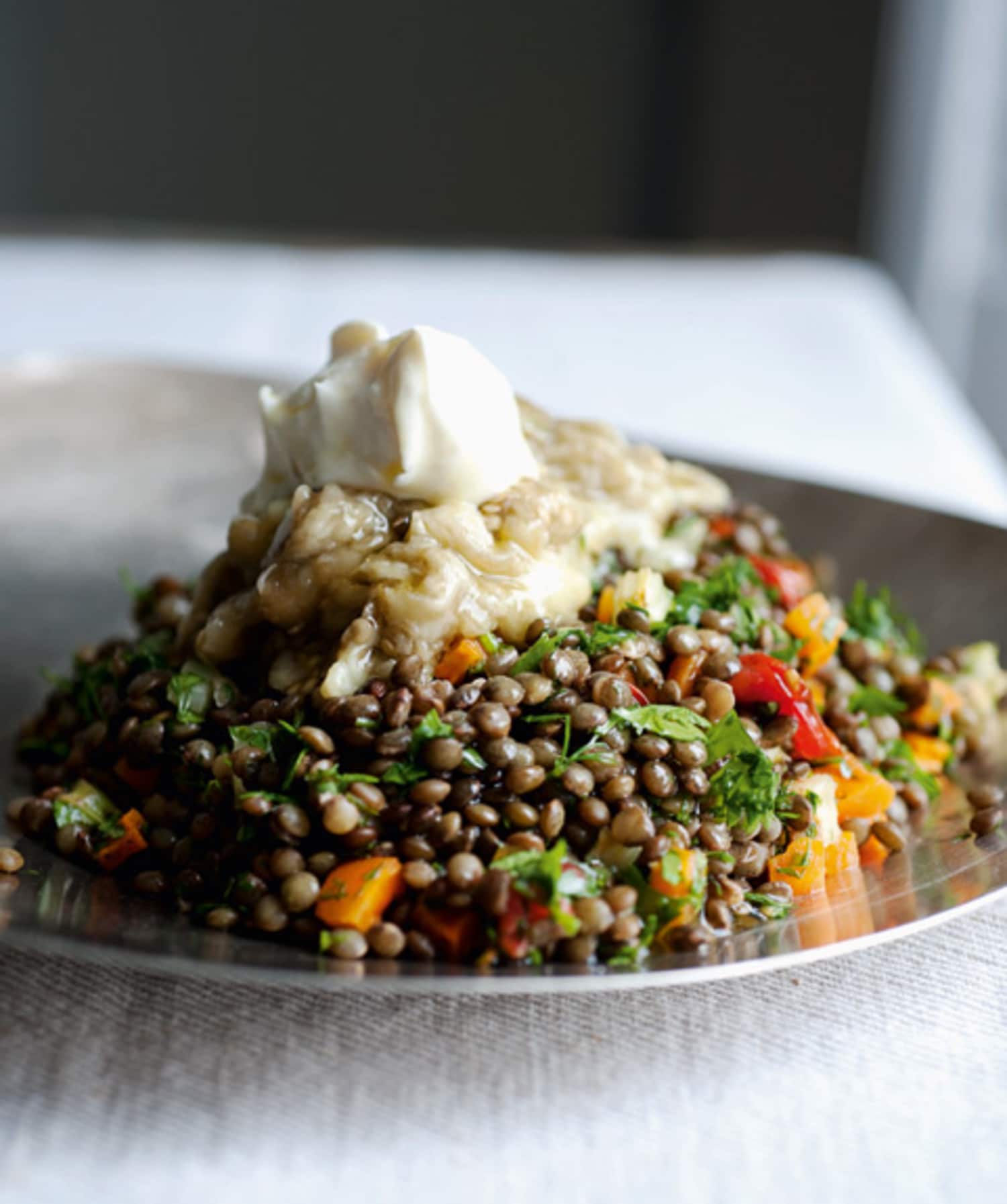 Lentils With Broiled Eggplant Kitchn