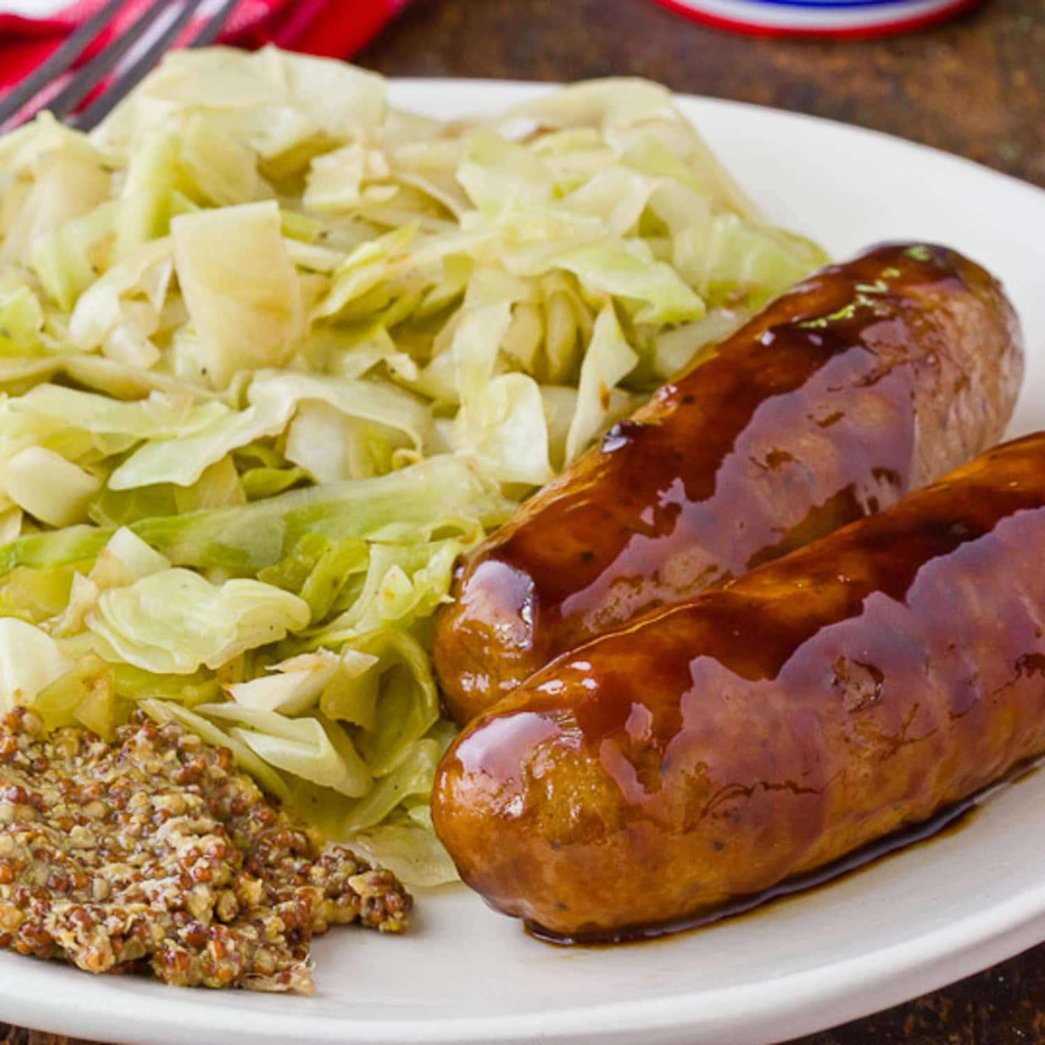 Recipe: Glazed Chicken Sausage with Sautéed Cabbage | Kitchn